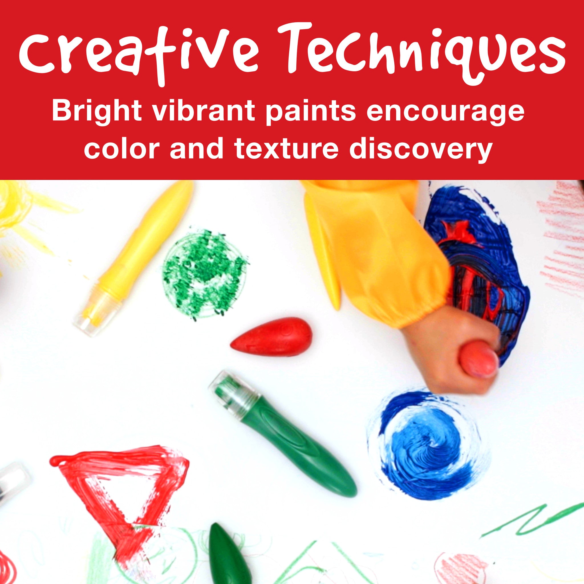 Little Creatives 6 Jumbo Washable Squeeze Paint Brushes for Kids - Non-Toxic Art Supplies for Toddler Painting, Classroom & DIY Crafts #281402