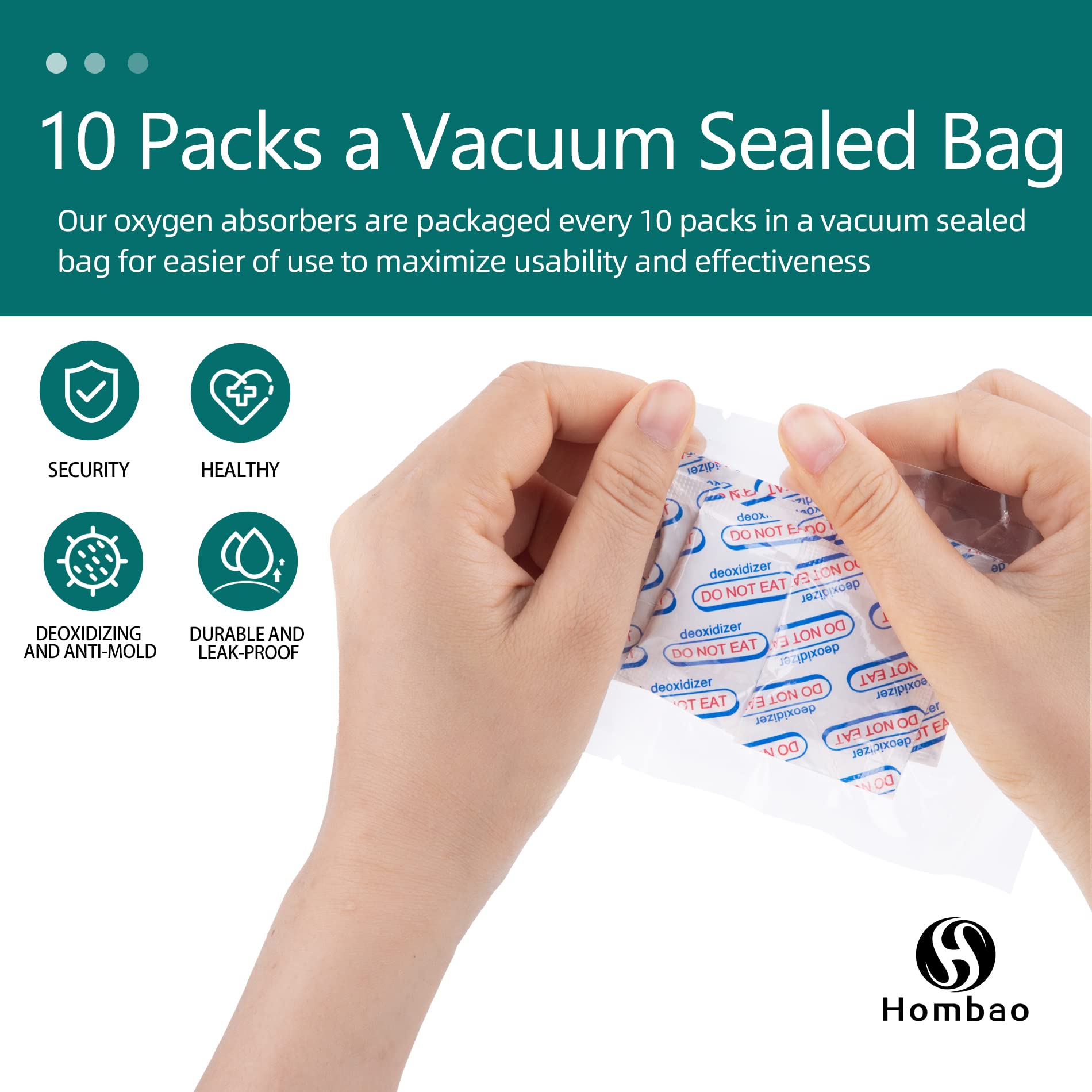 200 Packs 100CC Food Grade Oxygen Absorbers (10 Packs x 1 Vacuum Bag) - Extend Shelf Life for Dry Foods, Nuts, Grains & Spices | Perfect for Long Term Food Storage, Mylar Bags & Emergency Preparedness Kits