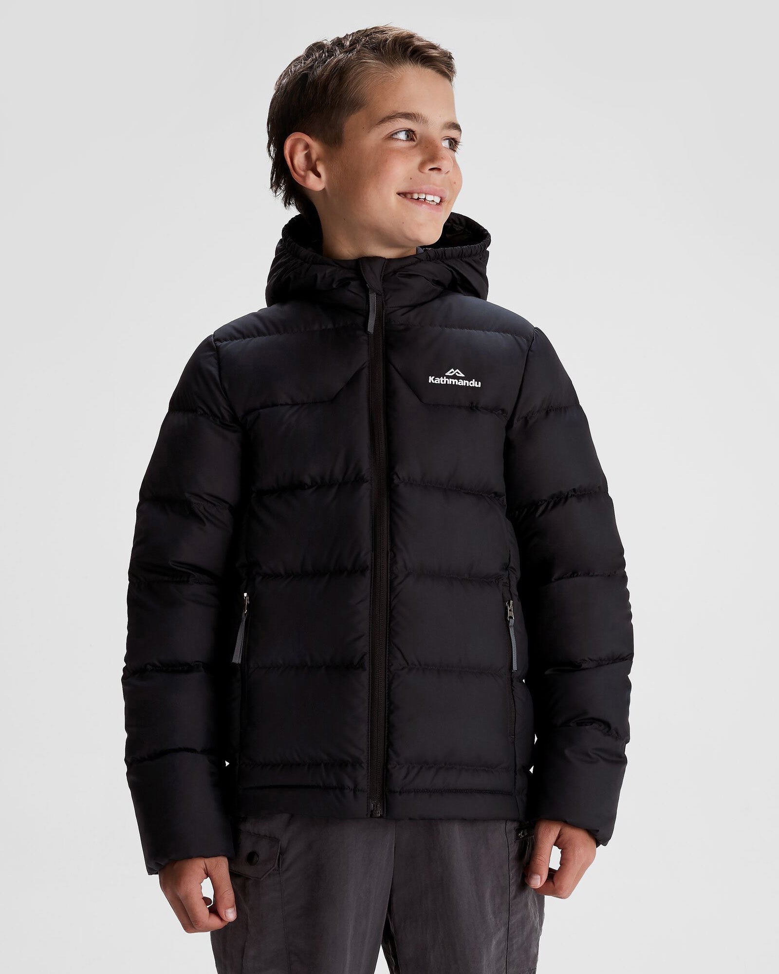 Boys' Epiq Down Jacket - Warm Winter Coat for Kids, Waterproof & Windproof, Lightweight Puffer Jacket for Outdoor Activities, Hiking, and Snow Play - Black/Black