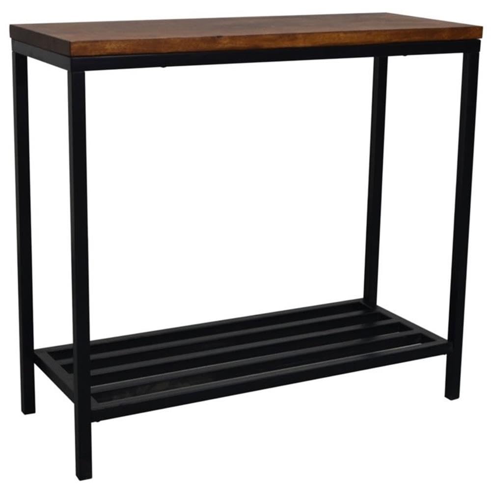 Ryan Modern Wood and Metal Rectangle Console Table for Living Room - Chestnut Finish, Entryway Sofa Table, Hallway Accent Furniture for Home Decor