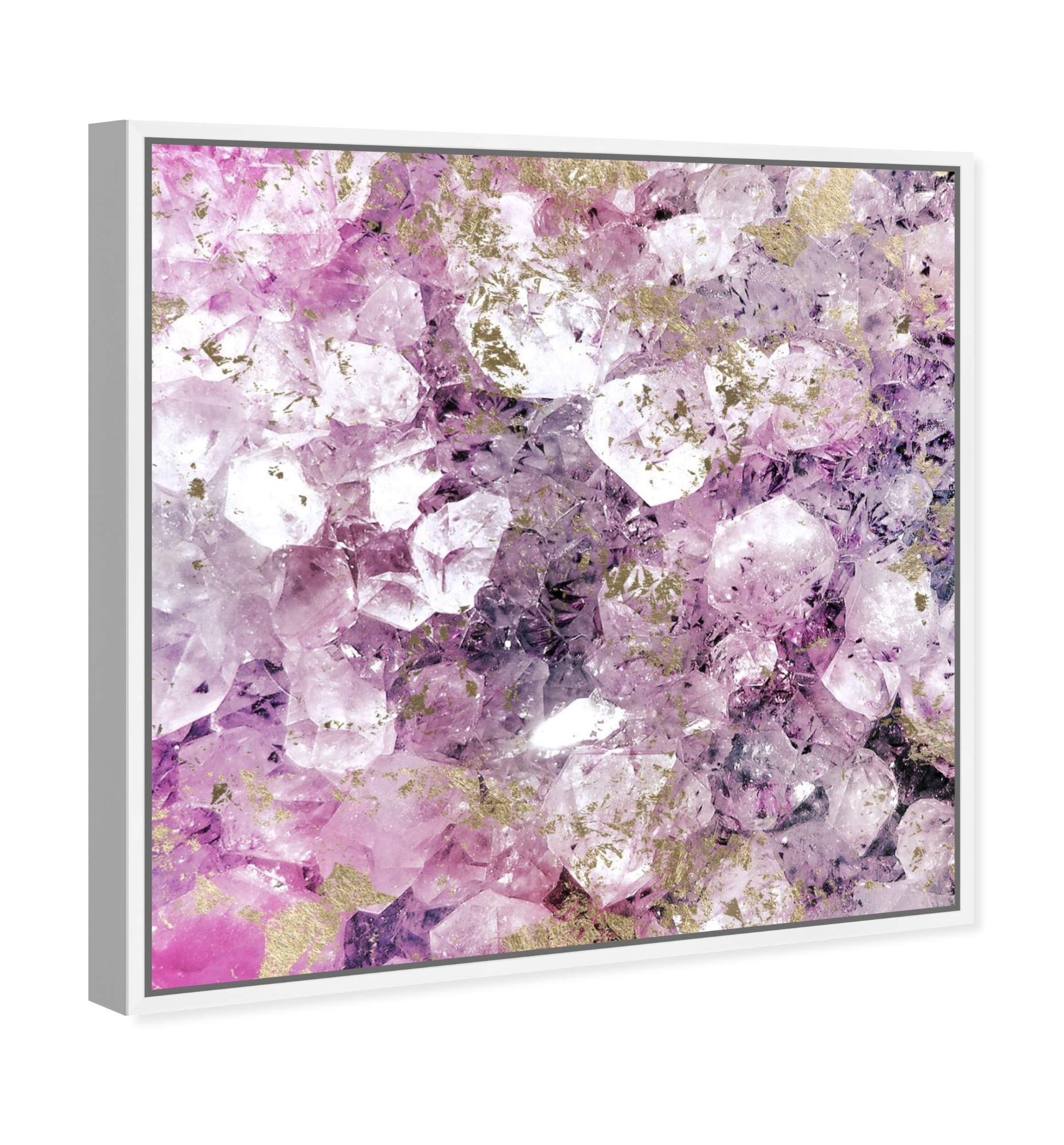 Oliver Gal Abstract Framed Wall Art - 30x30 Inch Purple & Gold Crystal Canvas Print for Romantic Home Decor | Perfect for Living Room, Bedroom & Office