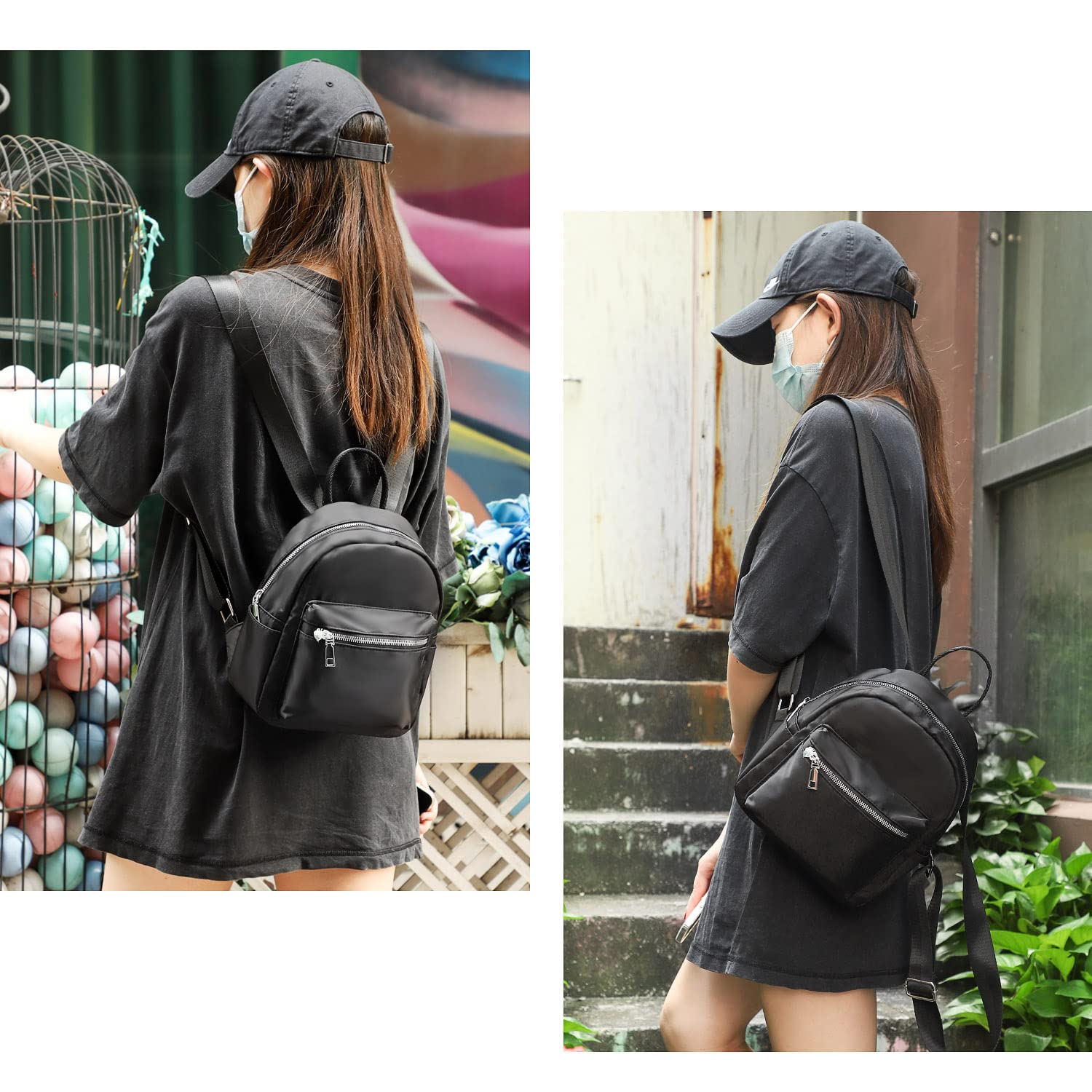 Etercycle Mini Backpack Purse for Women - Small Travel Backpack Shoulder Bag, Lightweight & Durable (Black) | Perfect for Daily Commute, Weekend Getaways & College Campus Use