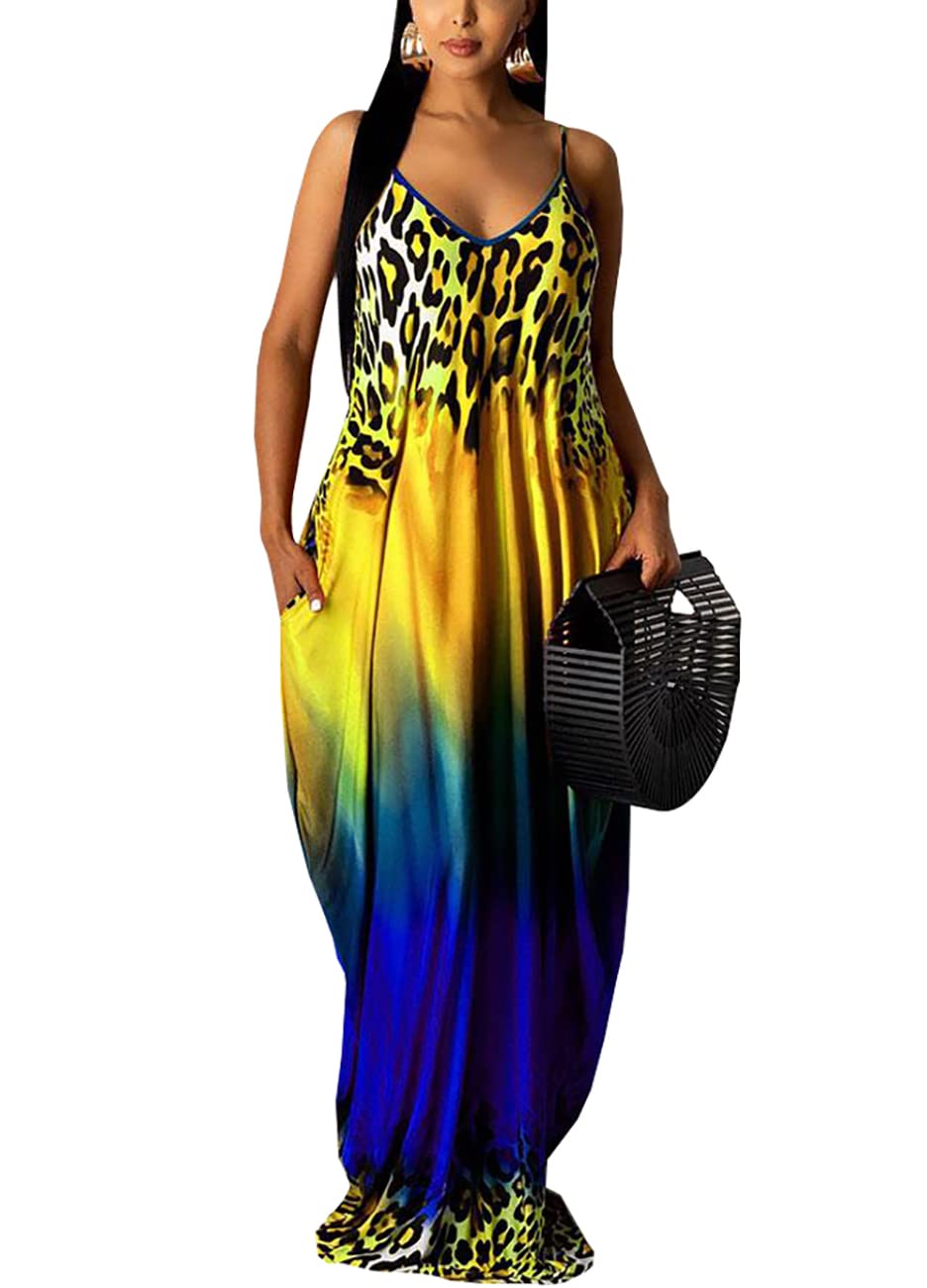 BessCops Women's Summer Maxi Dresses 2025 - Plus Size Casual Sundress with Pockets, Sleeveless Loose Long Dress for Beach, Vacation & Everyday Wear