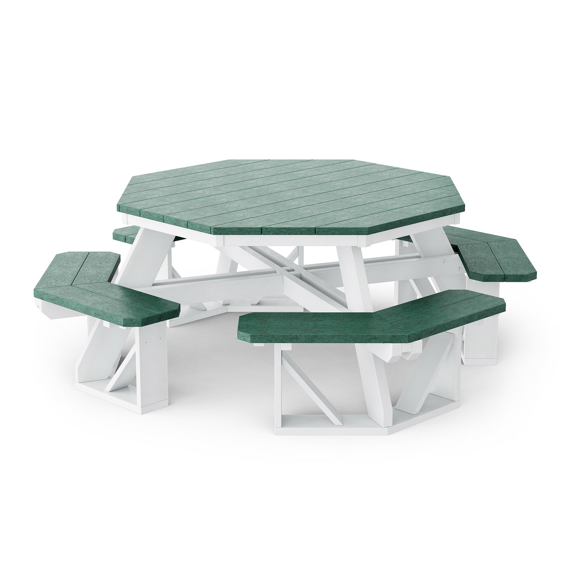 Heritage Octagon Picnic Table - 8-Person Outdoor Dining Set for Backyard, Patio, Garden, Park & Camping - Durable All-Weather Wooden Picnic Bench