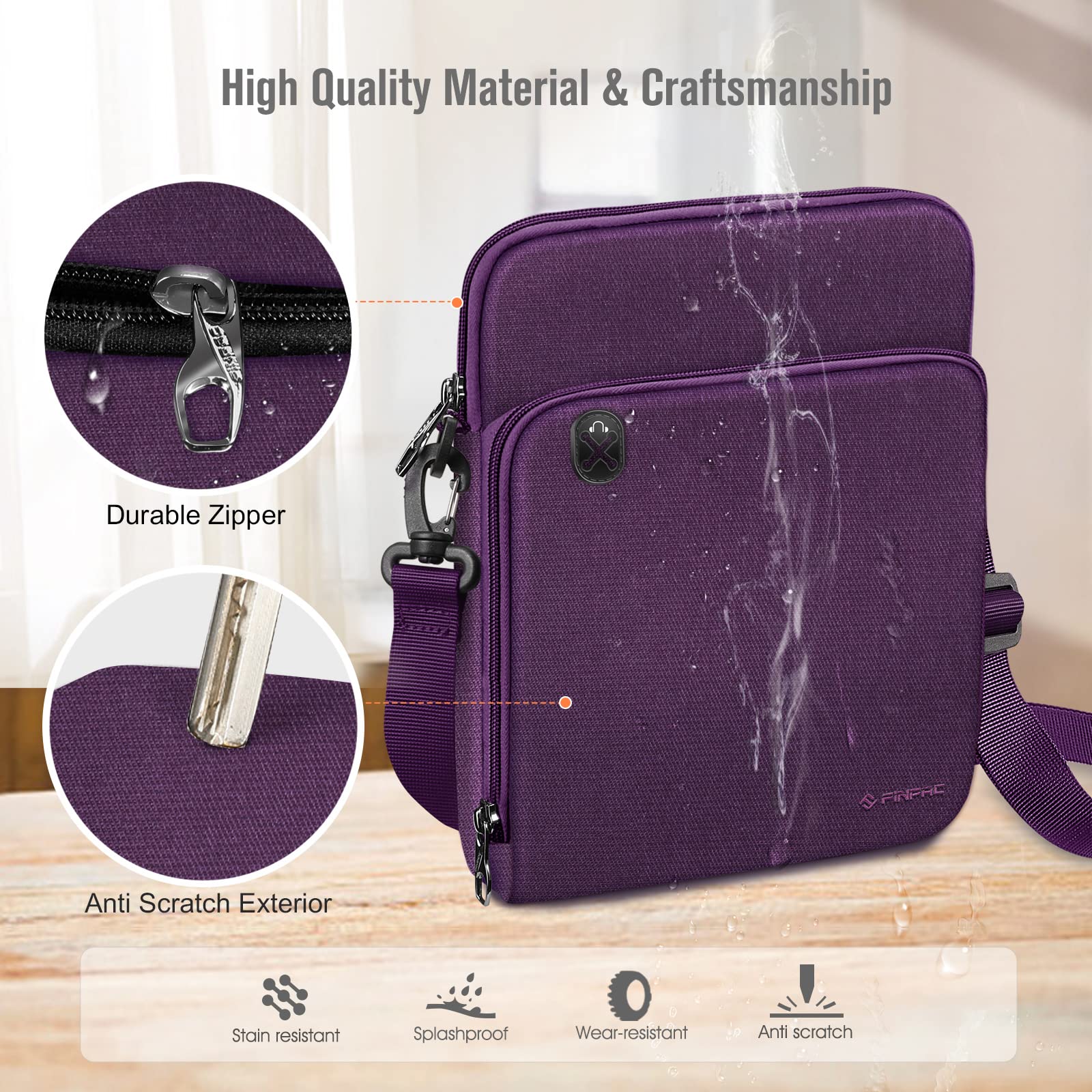 FINPAC 11 Inch Tablet Sleeve Case - Protective Briefcase Shoulder Bag for 11