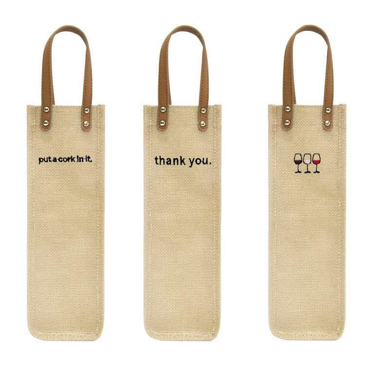 Eco-Friendly Reusable Wine Tote Bag - Giftable Canvas Wine Carrier for Picnics, Parties & Travel - Perfect for Wine Lovers & Hostess Gifts