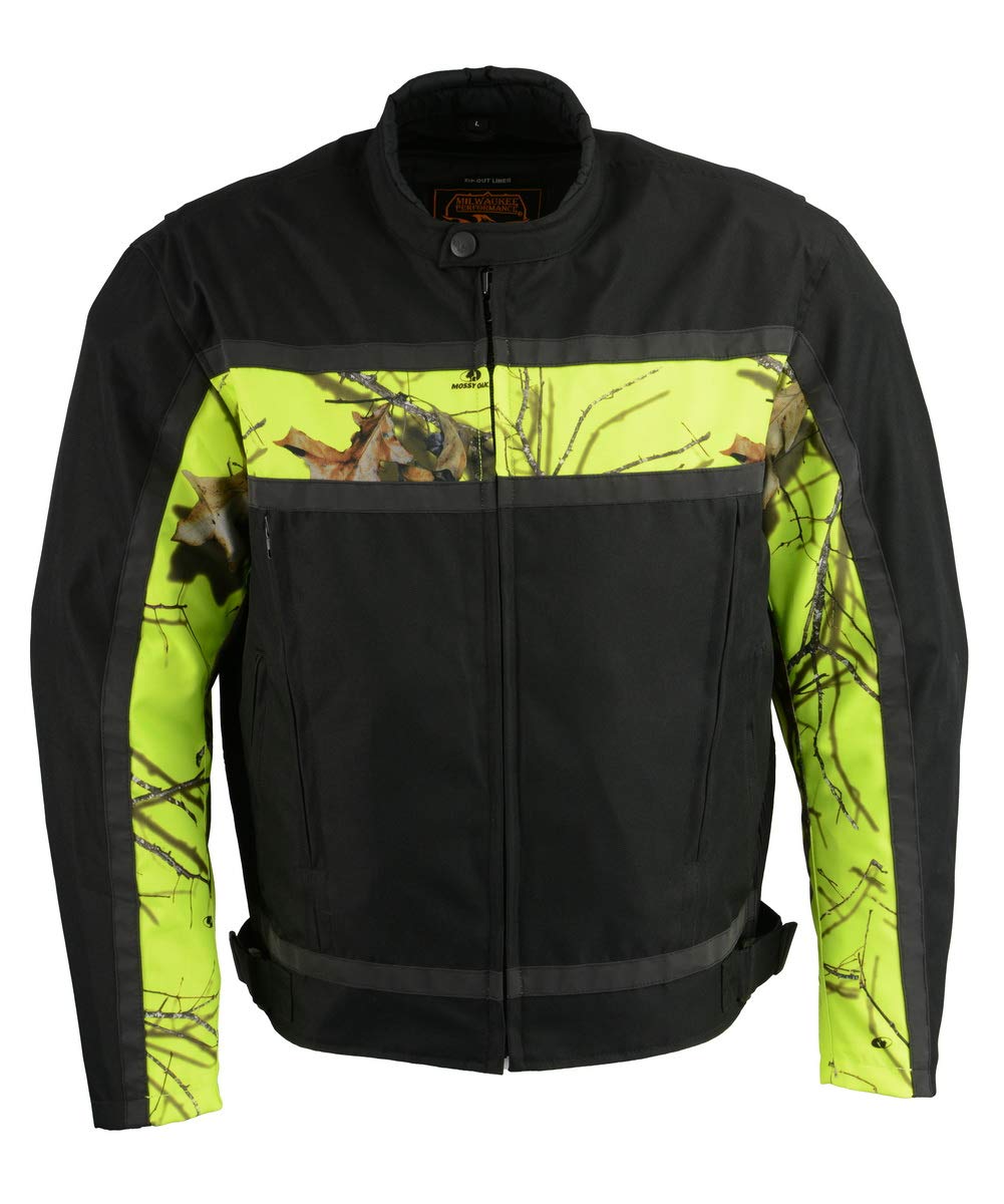 Milwaukee Leather Men's Textile Motorcycle Jacket - Oak (N.Green Mossy, 5X) - Durable Riding Gear for Harley & Cruiser Bikers - Perfect for Commuting & Road Trips