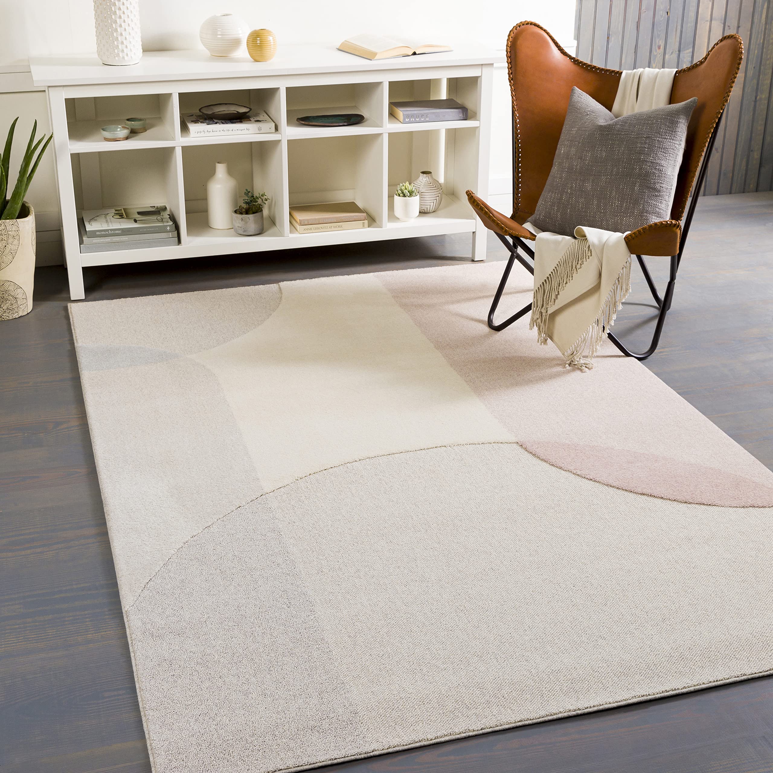 Mark&Day 5x7 Aalten Modern Beige & Pink Area Rug - Soft Non-Slip Carpet for Living Room, Bedroom, Kitchen - Perfect for Home Decor, Dorm, Office (5'3