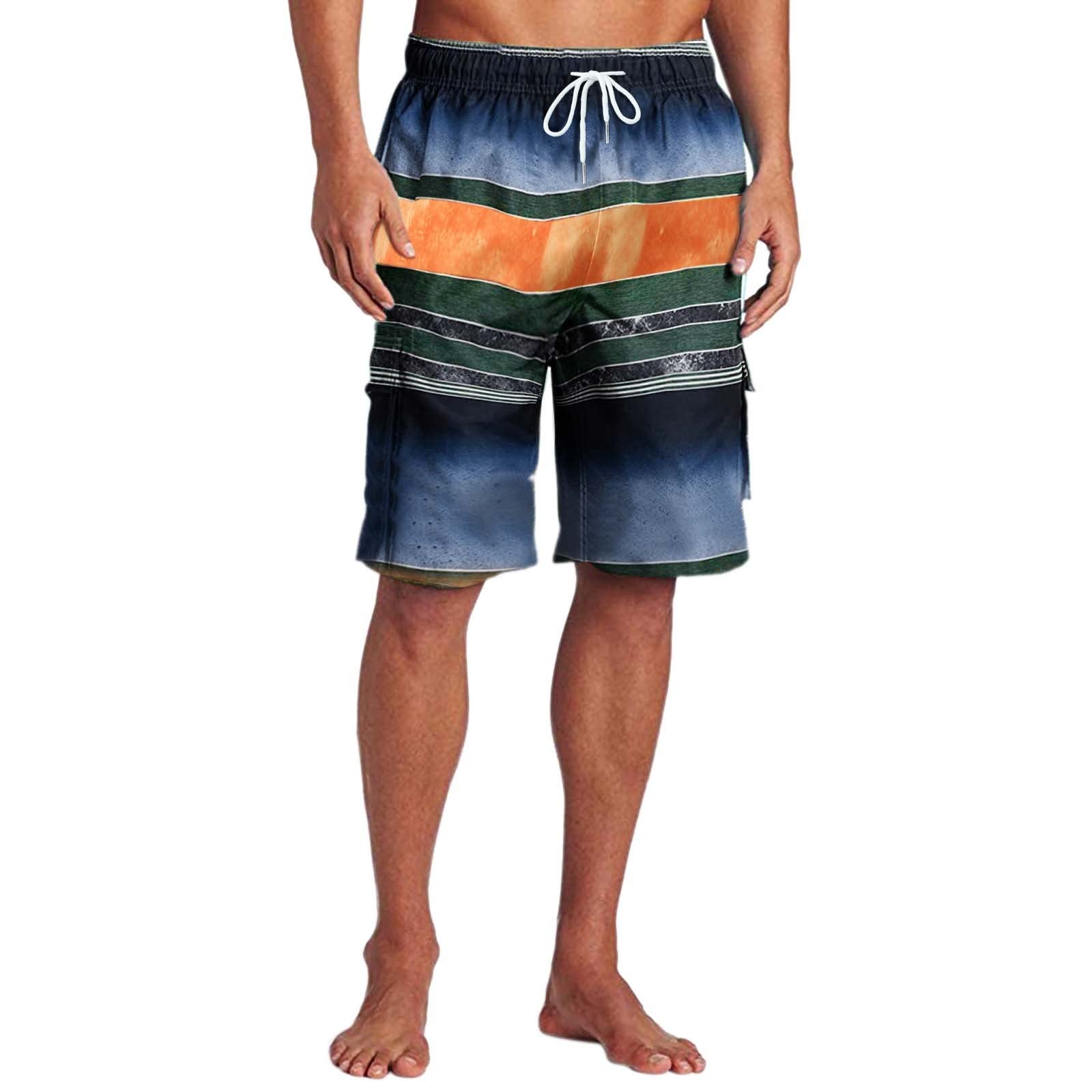 JUNGE Men's Hawaiian Swim Trunks - Quick Dry Board Shorts with Drawstring Waist for Beach, Pool & Vacation | Summer Swimwear for Swimming, Surfing & Tropical Holidays