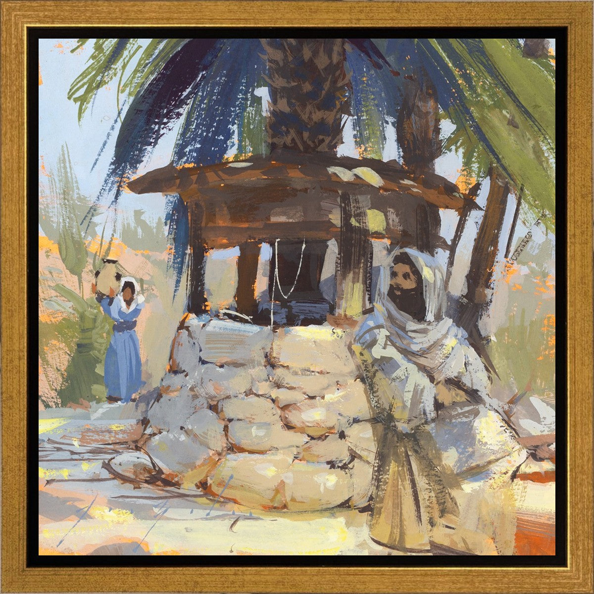 Approaching The Well Gallery Wrap Canvas Art - Stunning Landscape Wall Decor for Living Room, Bedroom & Office