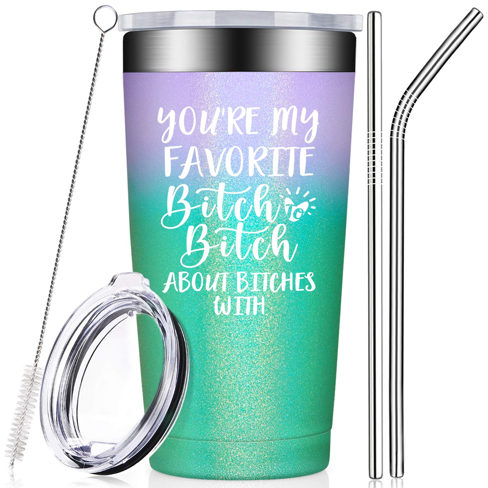 Best Friendship Gifts for Women - Funny Birthday Present for BFF, Sister & Female Friends - Insulated Tumbler Cup - Perfect for Christmas, Galentine's Day & Everyday Use at Work or Gym