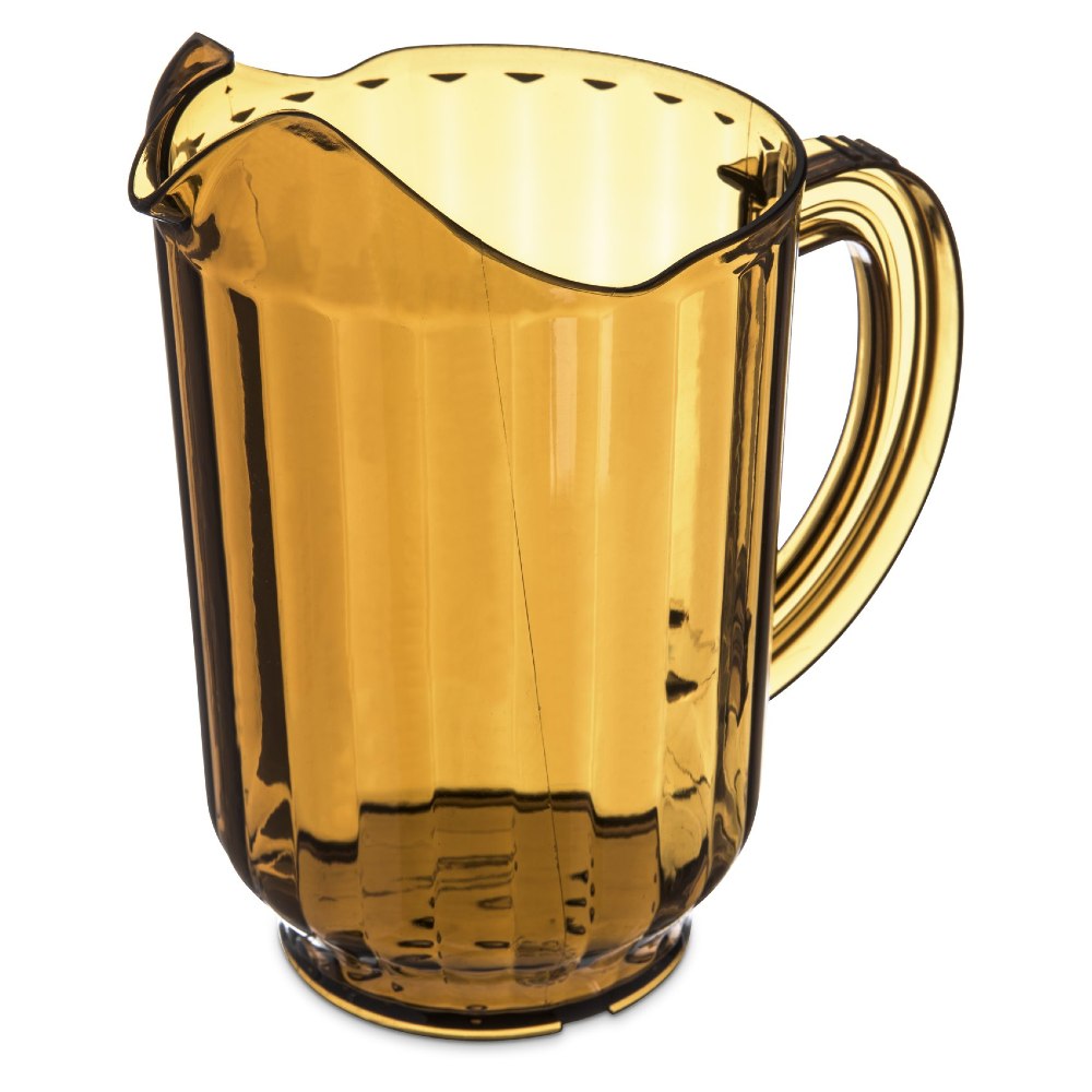 Carlisle 554013 VersaPour Pitcher - 60oz Amber Plastic Pitcher for Restaurants, Bars & Catering - Durable BPA-Free Beverage Dispenser for Iced Tea, Lemonade & Party Drinks