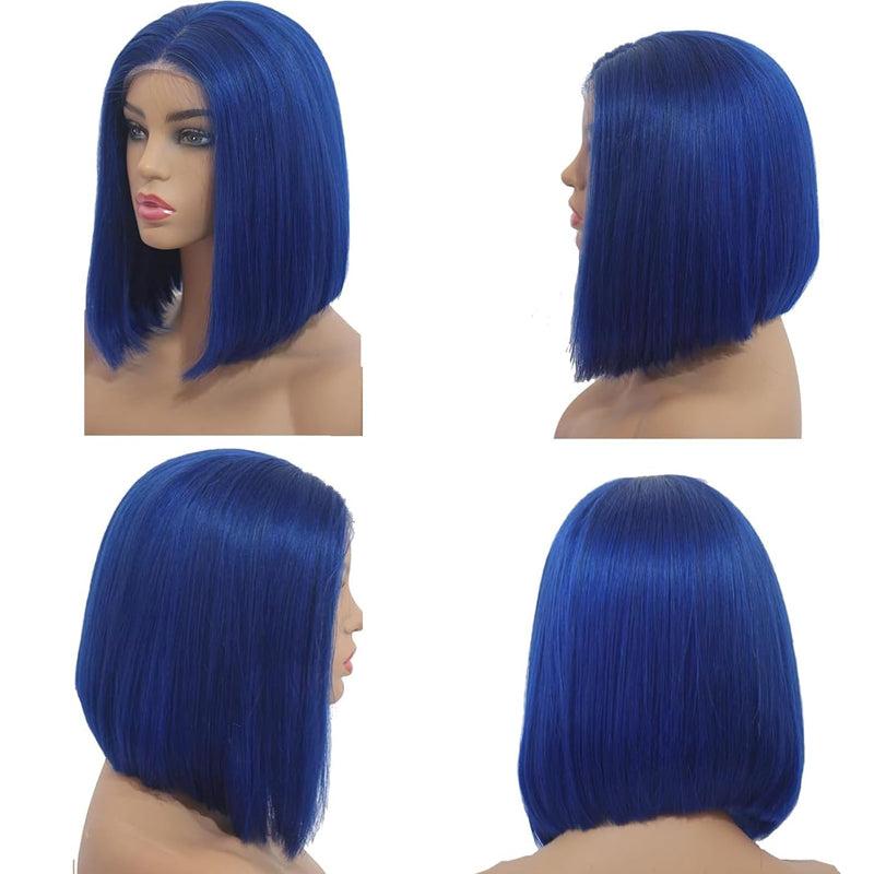 Eullair Blonde Straight Short Bob 13x4 Lace Front Wig - 100% Human Hair for Women & Girls | Summer Fashion, Cosplay, Daily Wear & Special Occasions