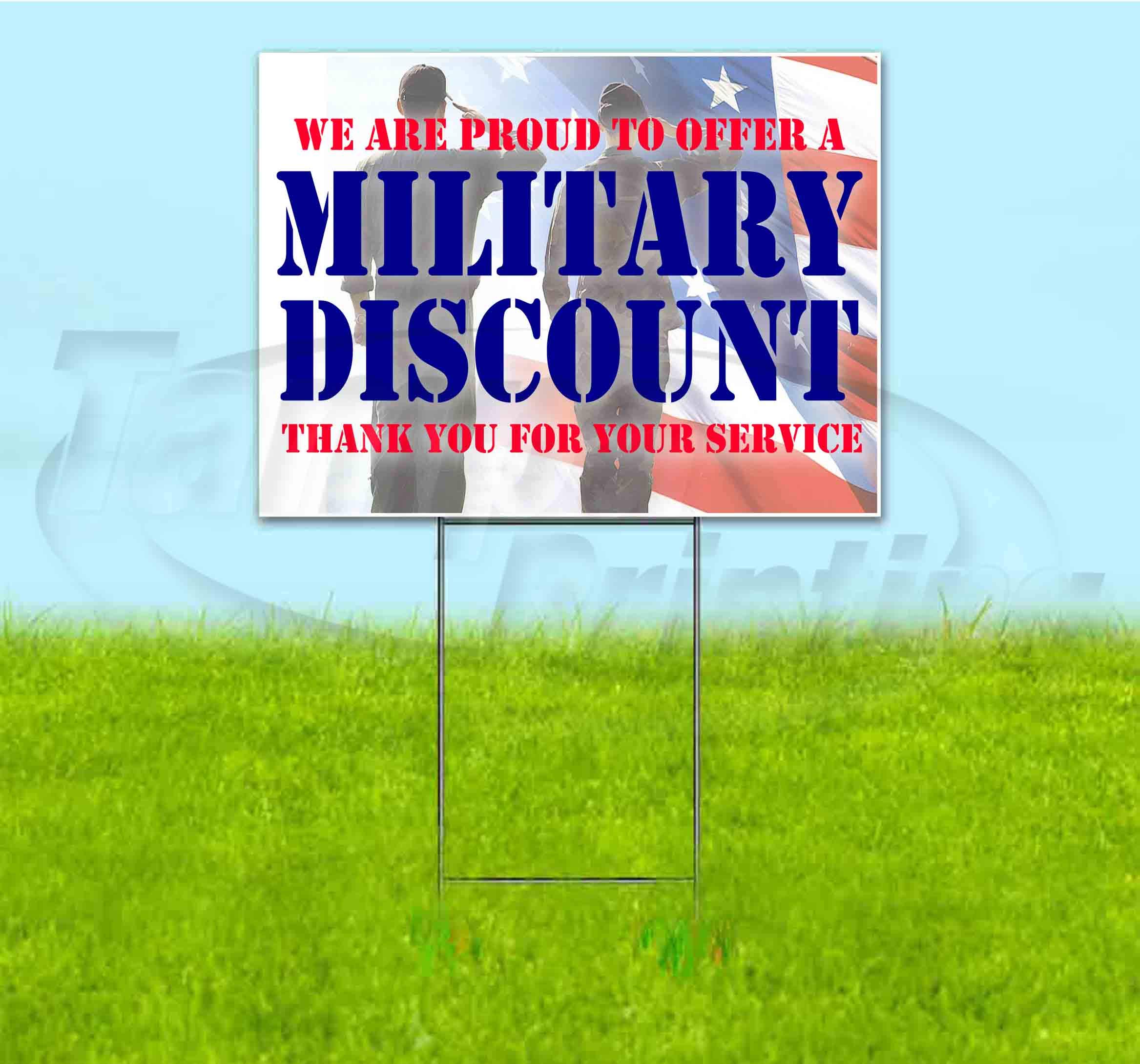 Military Discount Yard Sign 18
