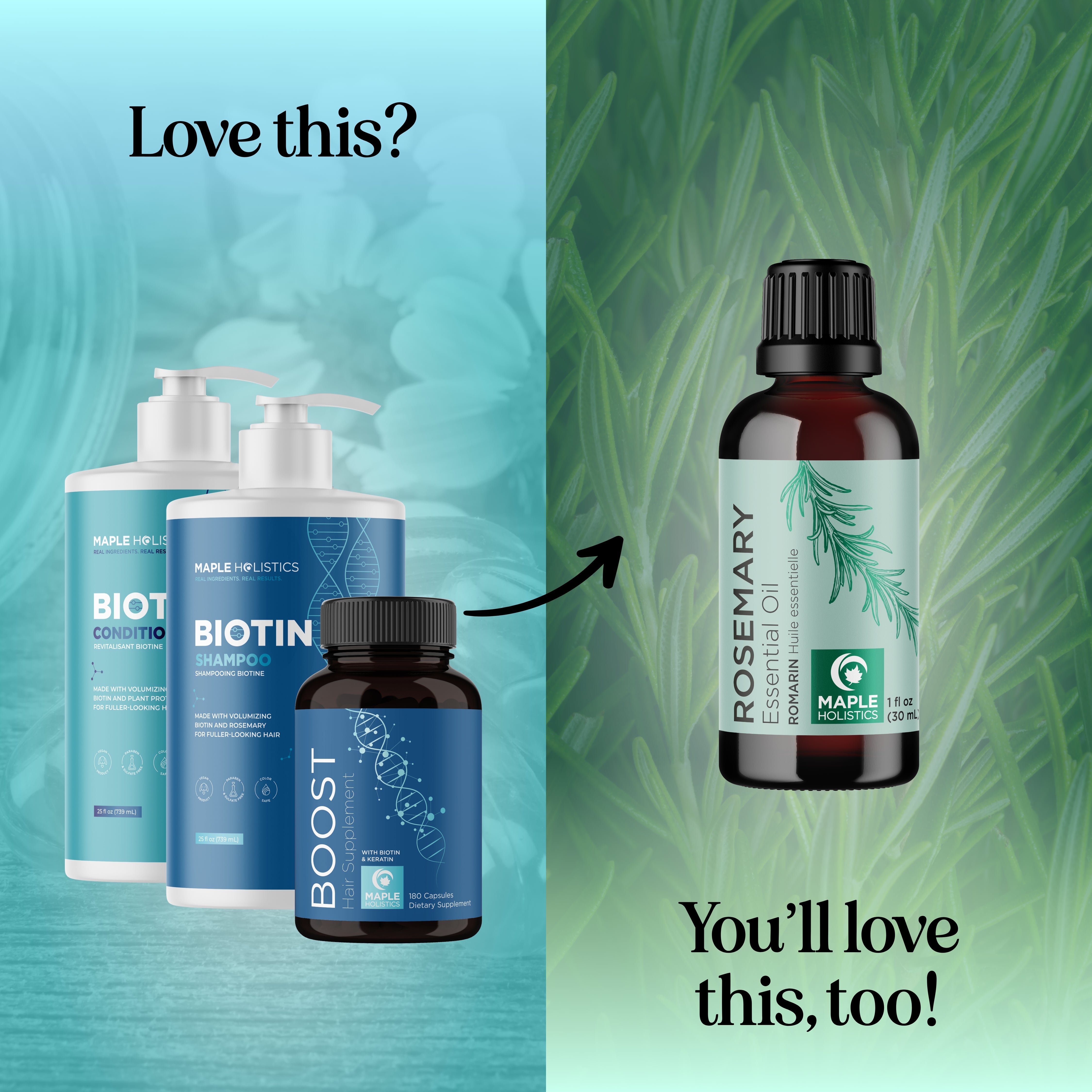 Premium Biotin Hair Growth Bundle - Strengthen & Thicken Hair with Biotin Shampoo, Conditioner & Vitamins - Perfect for Thinning Hair & Hair Loss Treatment at Home