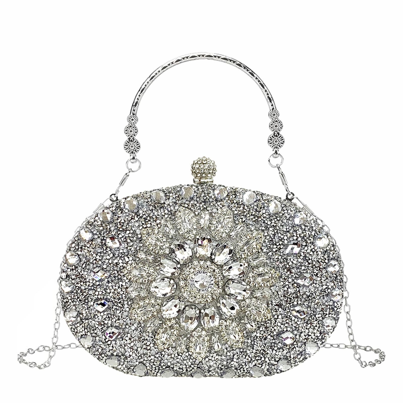 Sparkling Rhinestone Clutch Purse for Women - Wedding & Evening Party Handbag