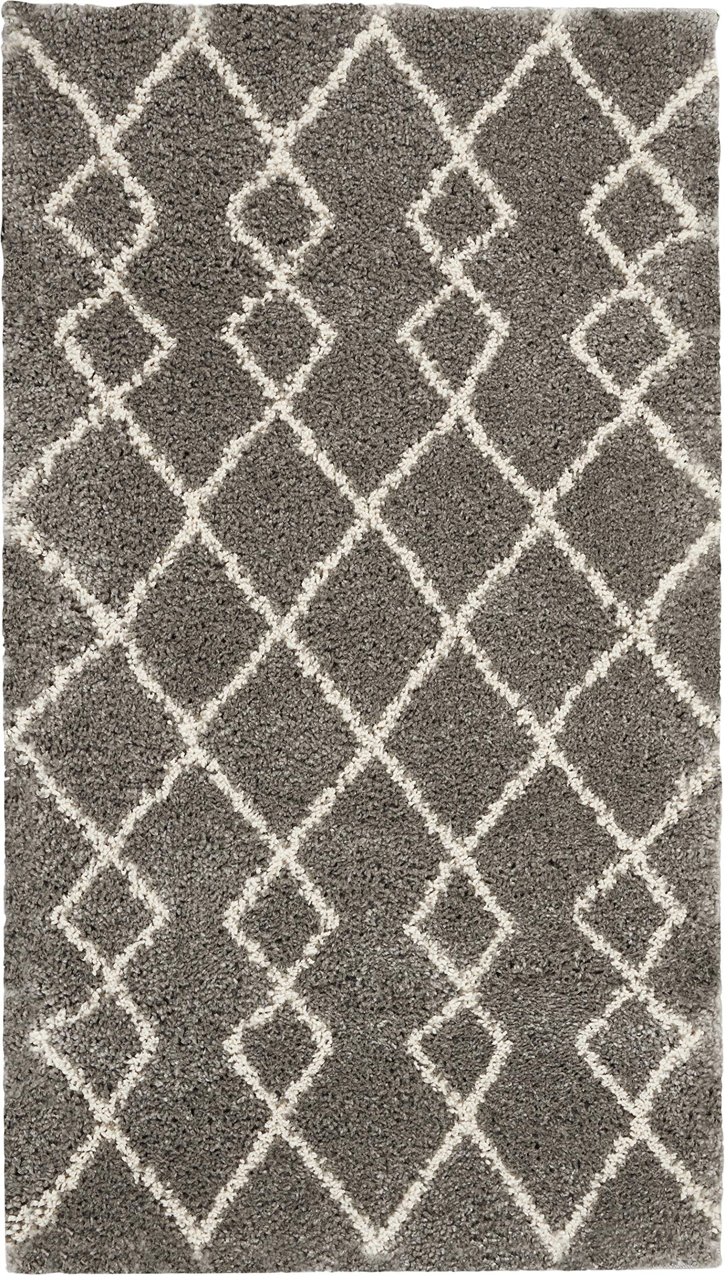 Nourison Geometric Shag Moroccan Silver 2'2