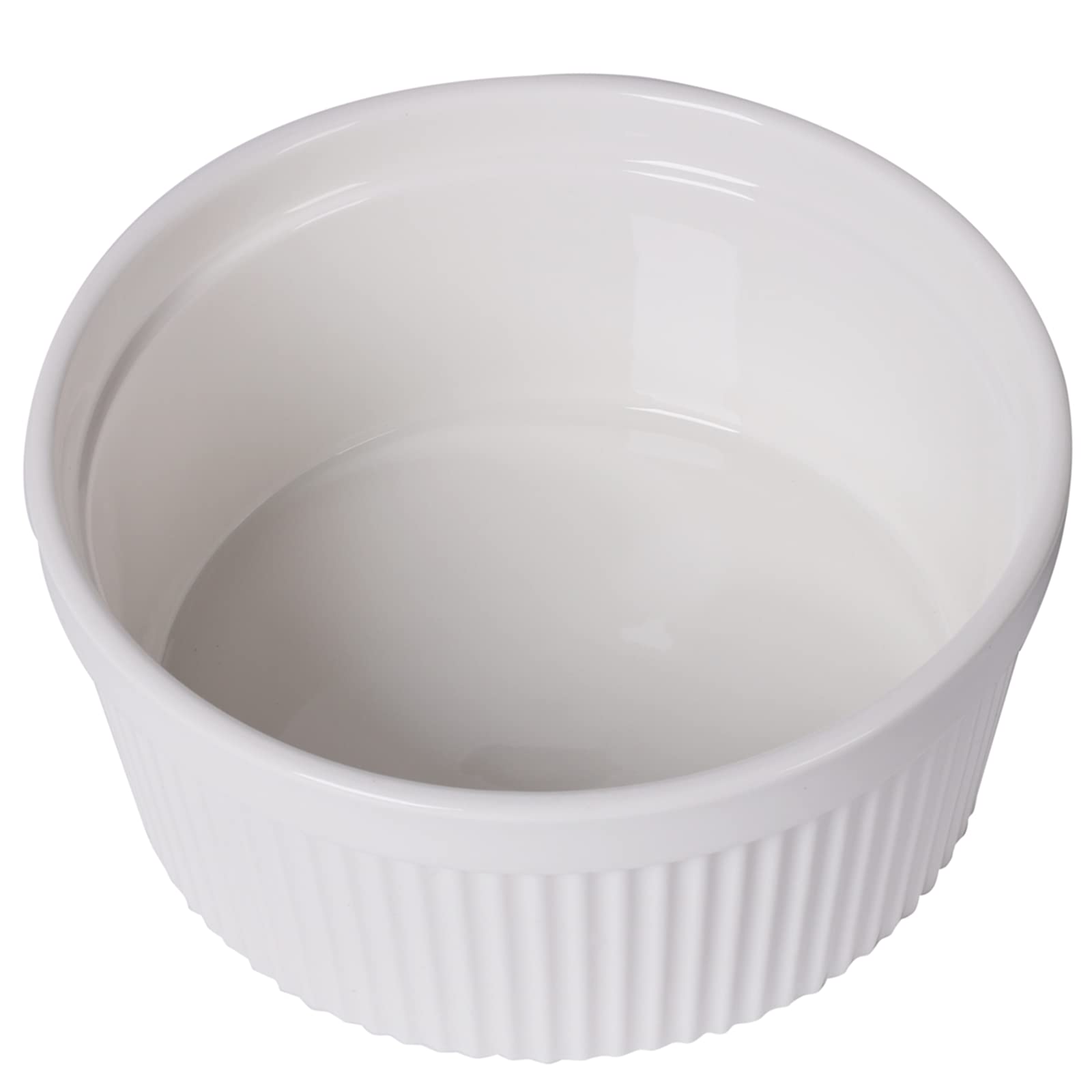 64 oz Porcelain Ramekins (Set of 1) - 8 Inch White Oven-Safe Baking Dishes for Souffle, Creme Brulee, Pudding & Custard - Perfect for Desserts, Meal Prep & Kitchen Serving