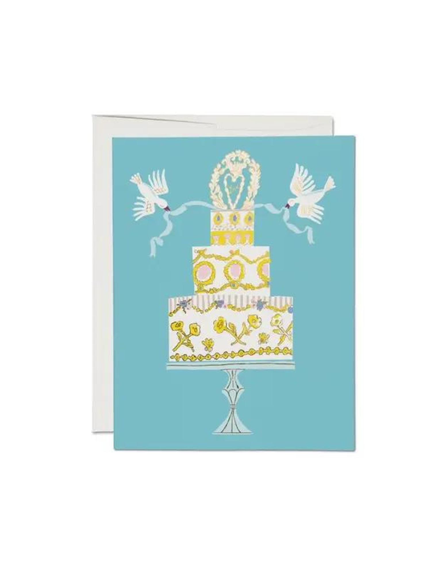 Romantic Wedding Cake Greeting Card - Elegant Love & Anniversary Invitation for Bridal Showers, Engagements & Special Celebrations