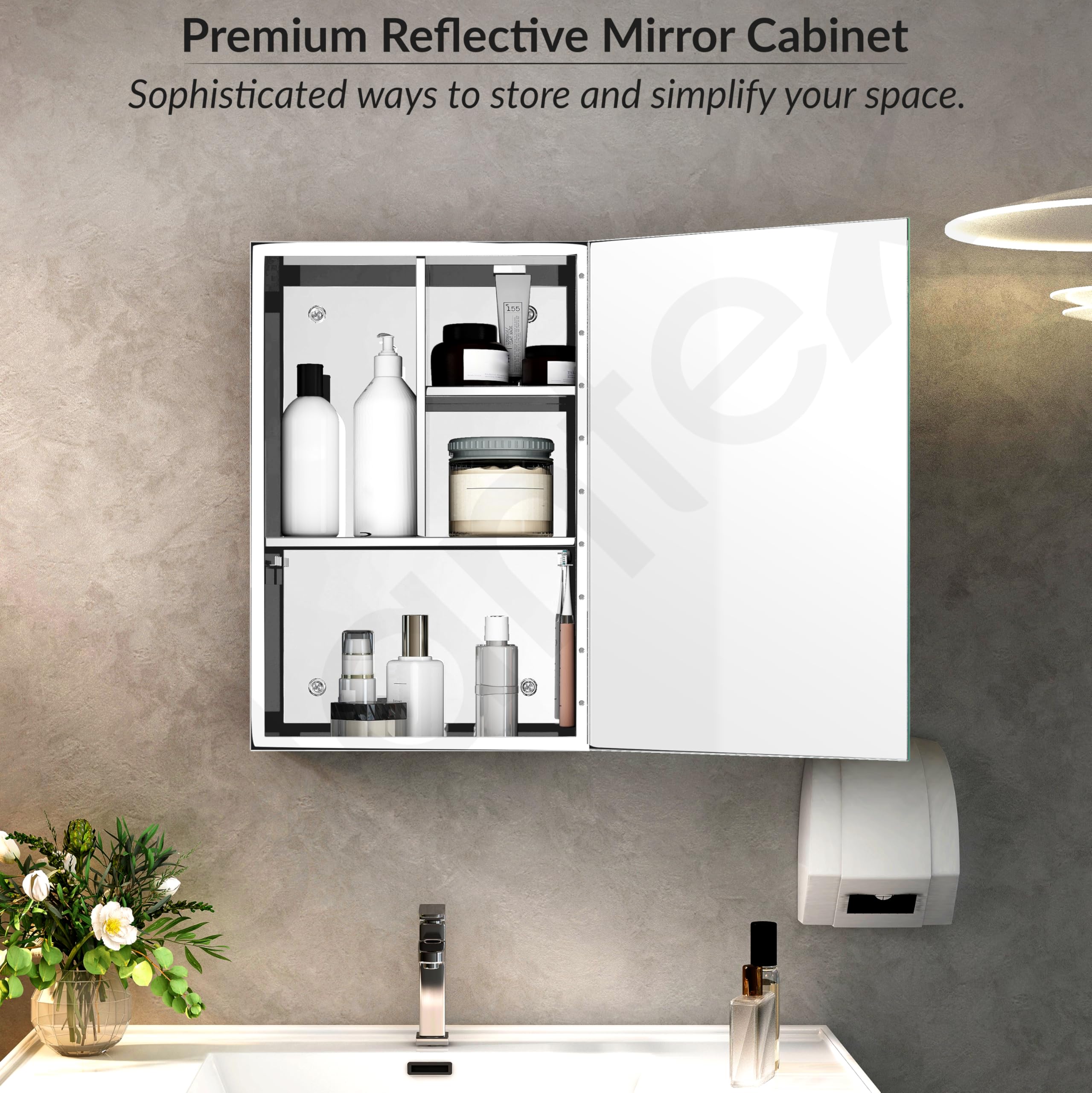 Premium Stainless Steel Bathroom Wall Cabinet with Mirror - 12x18 Inch Chrome Bathroom Organizer & Shelf for Wall - Perfect for Small Bathrooms, Vanities & Modern Home Decor