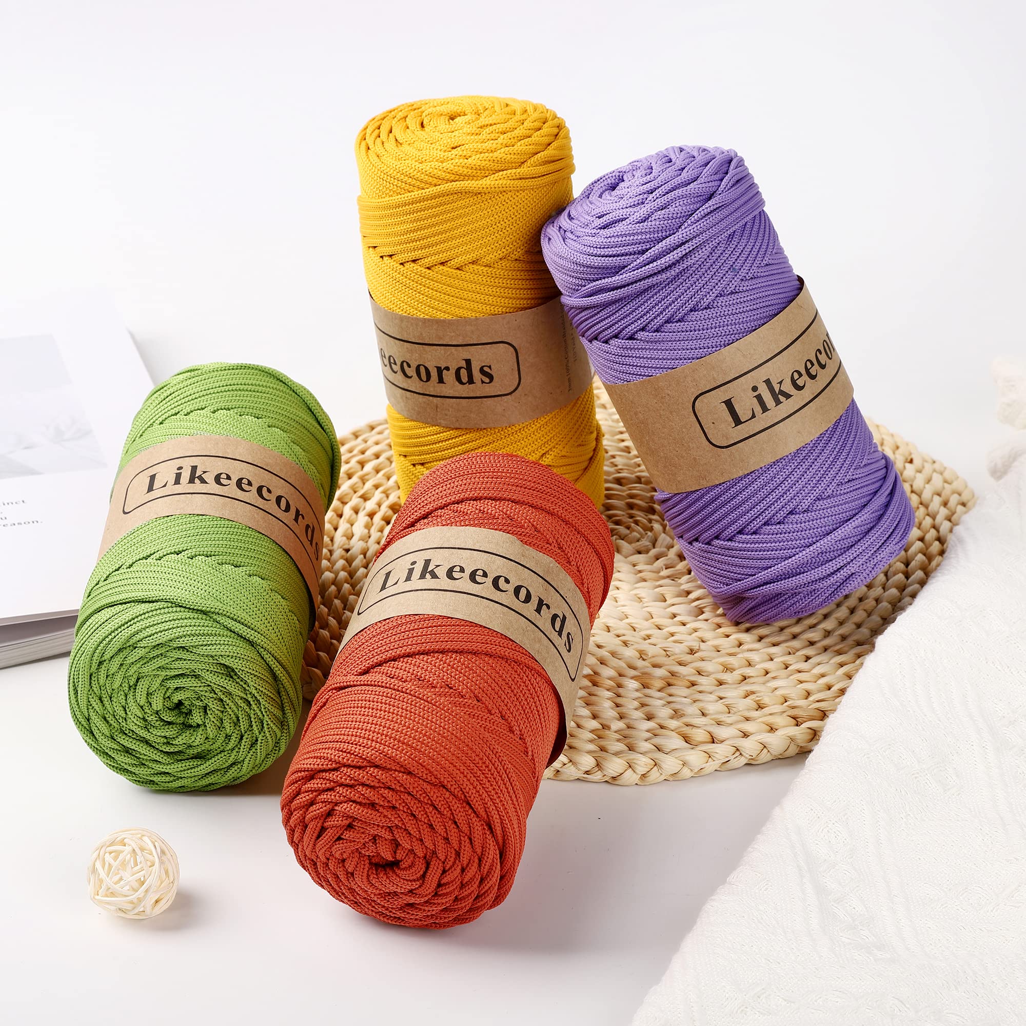 4mm Polyester Braided Macrame Cord - 140 Yards (426 Feet) Elastic Yarn for Crocheting, DIY Crafts, Plant Hangers, Bags & Home Decor | Perfect for Wall Hangings, Jewelry Making & Boho Style Decor (Rust Red)