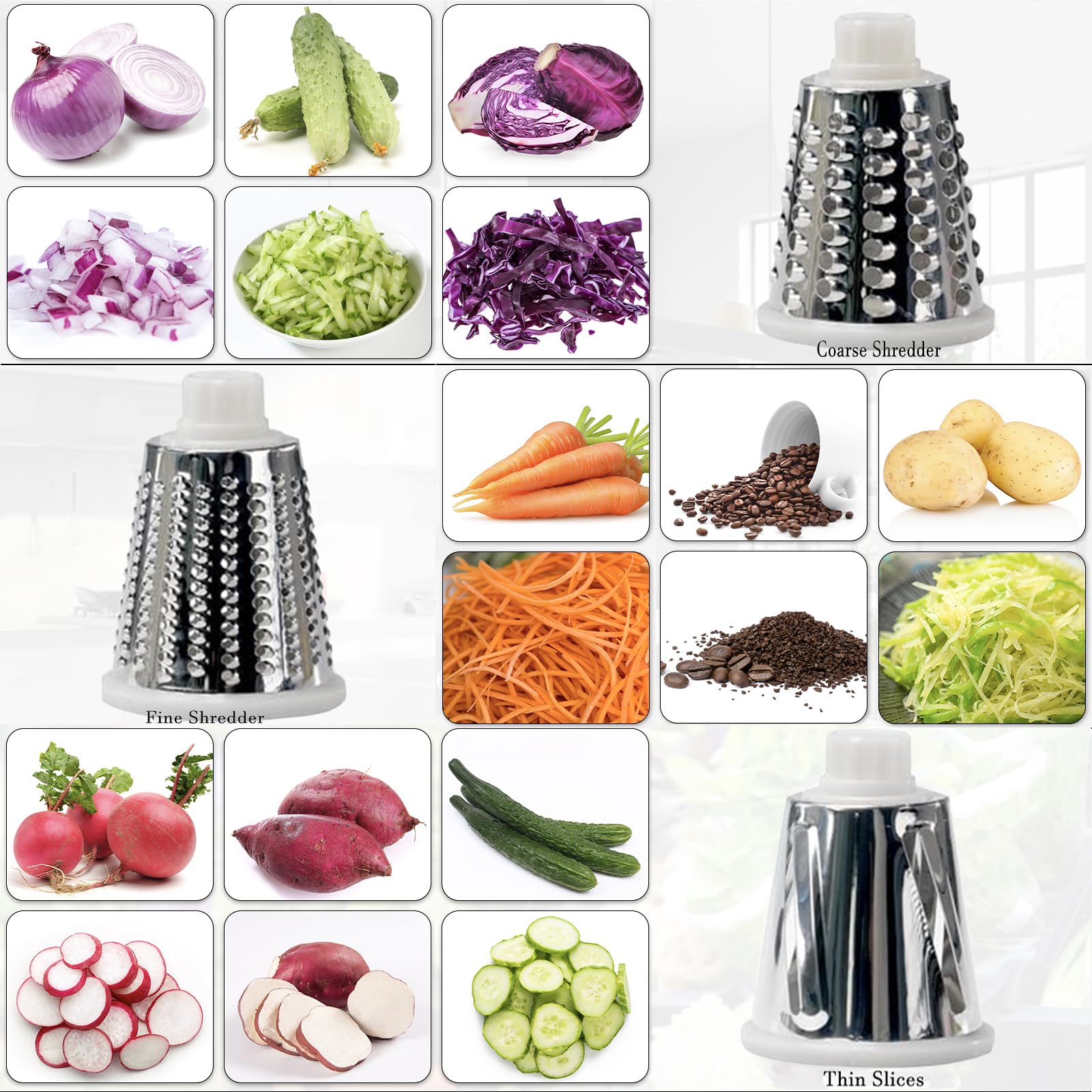Stainless Steel Rotary Cheese Grater with Handle - Multi-Purpose Kitchen Tool for Effortless Grating Cheese, Vegetables & Fruits | Perfect for Pizza, Salads & Meal Prep (Green)
