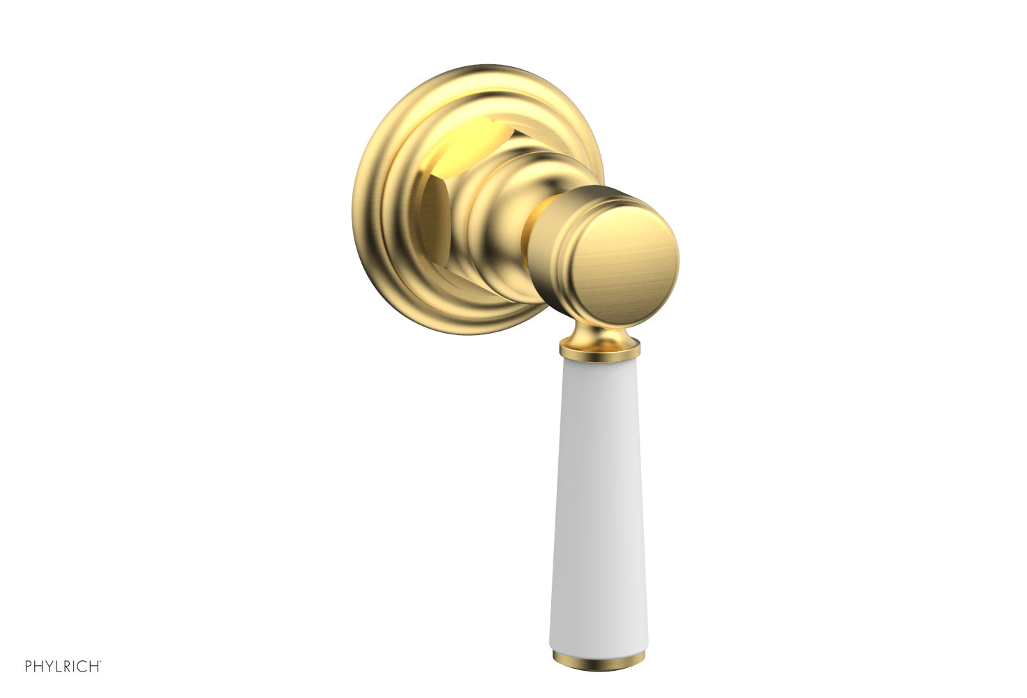 HEX TRADITIONAL/HENRI Volume Control Diverter Valve - Satin White Lever Handle (500-36) for Bathroom & Shower Fixtures