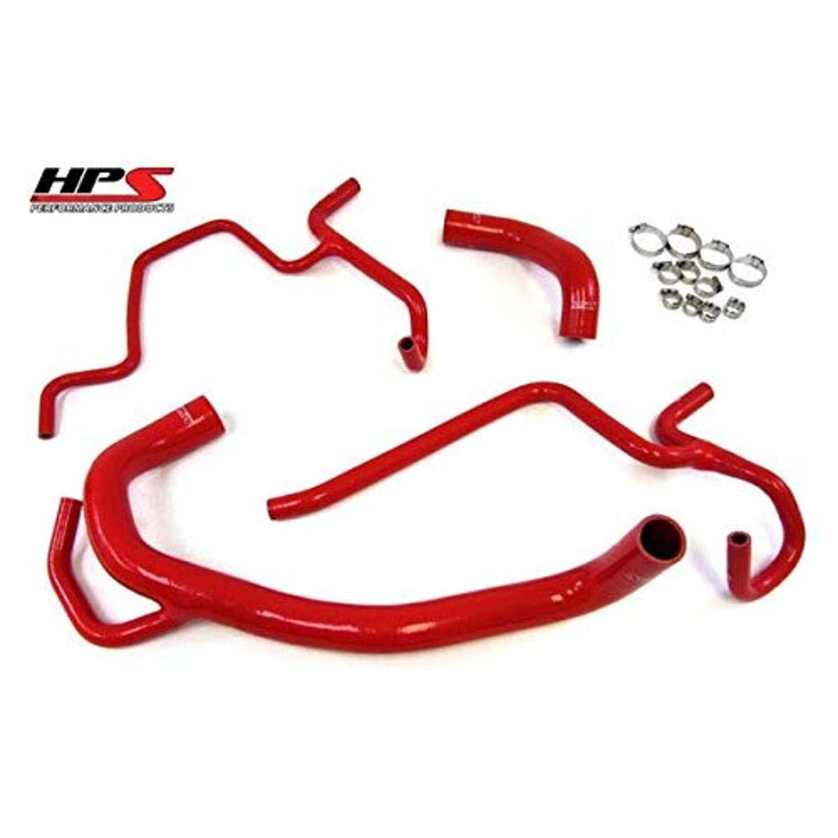 HPS 57-1328-RED Red Silicone Radiator Hose Kit - High Performance Coolant Hose Replacement for Enhanced Engine Cooling - Perfect for Car, Truck & Off-Road Vehicle Upgrades