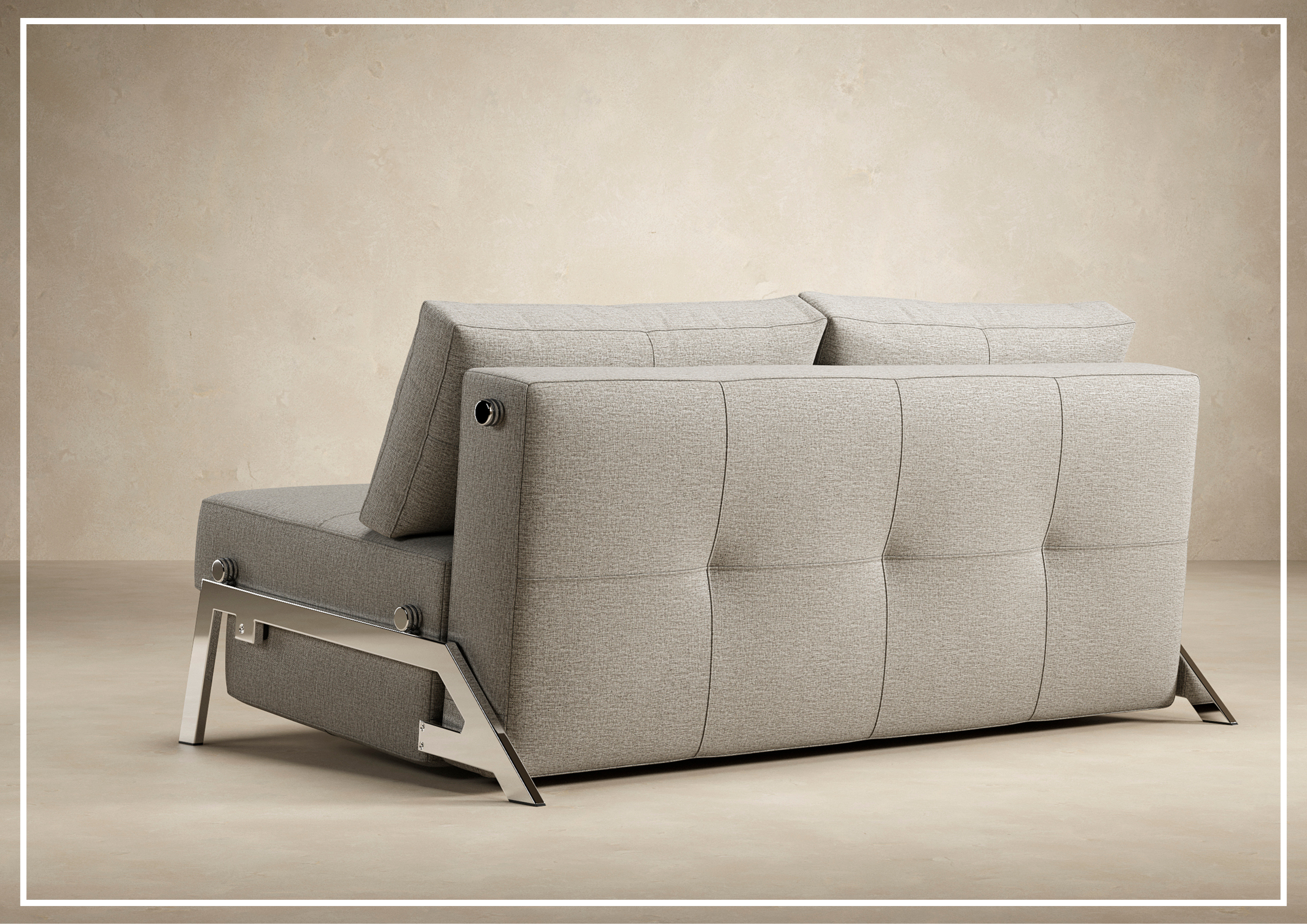 Innovative Living Cubed Fabric 2-Seater Queen Size Sleeper Sofa Bed - Convertible Couch for Small Spaces, Guest Rooms & Apartments | Modern Comfort for Living Room, Bedroom & Home Office