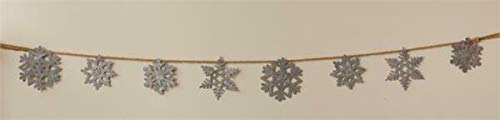 Rustic Farmhouse Galvanized Metal Snowflake Garland - 70