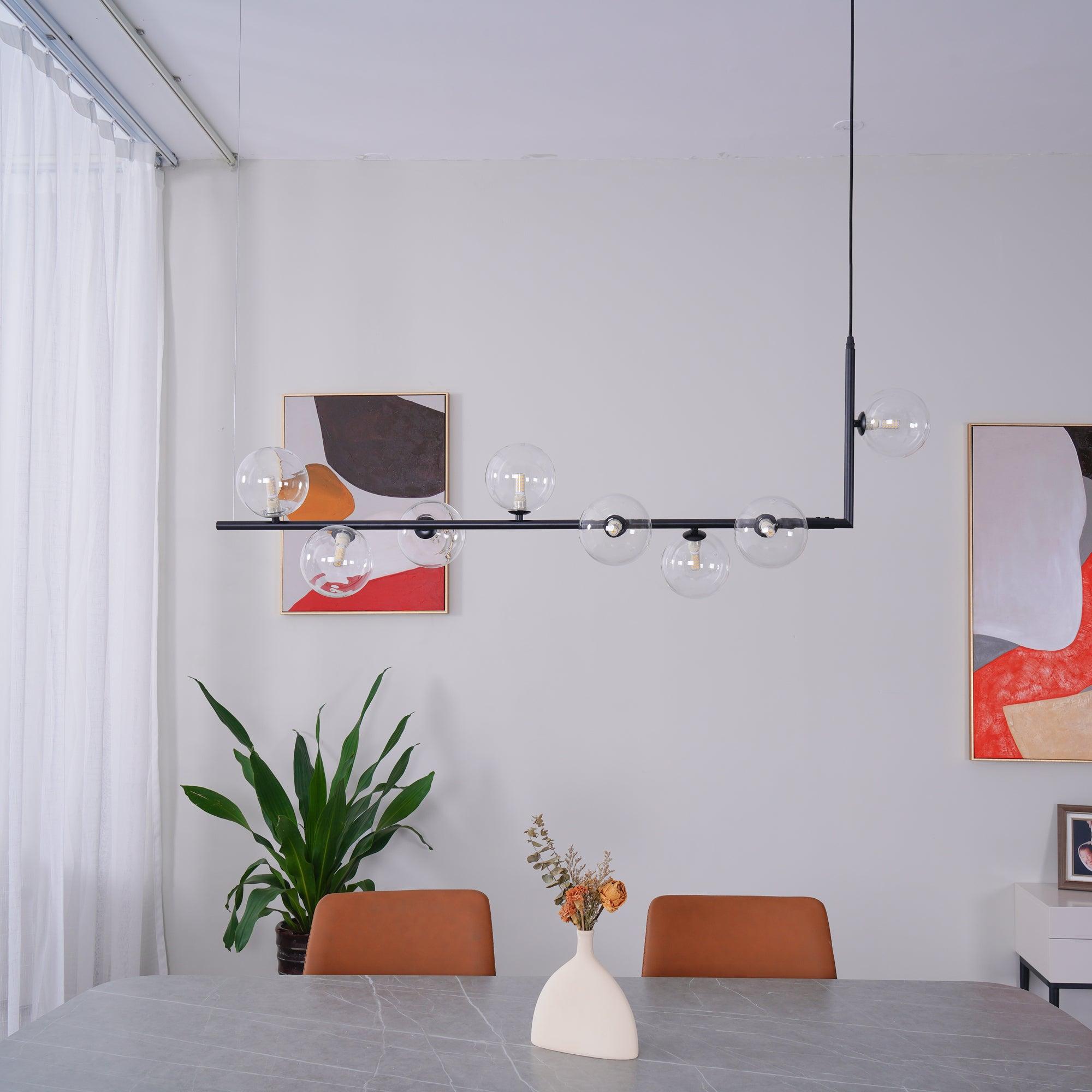 Air 73 Modern Glass Pendant Light - Elegant Hanging Chandelier for Dining Room, Kitchen Island & Living Room Decor