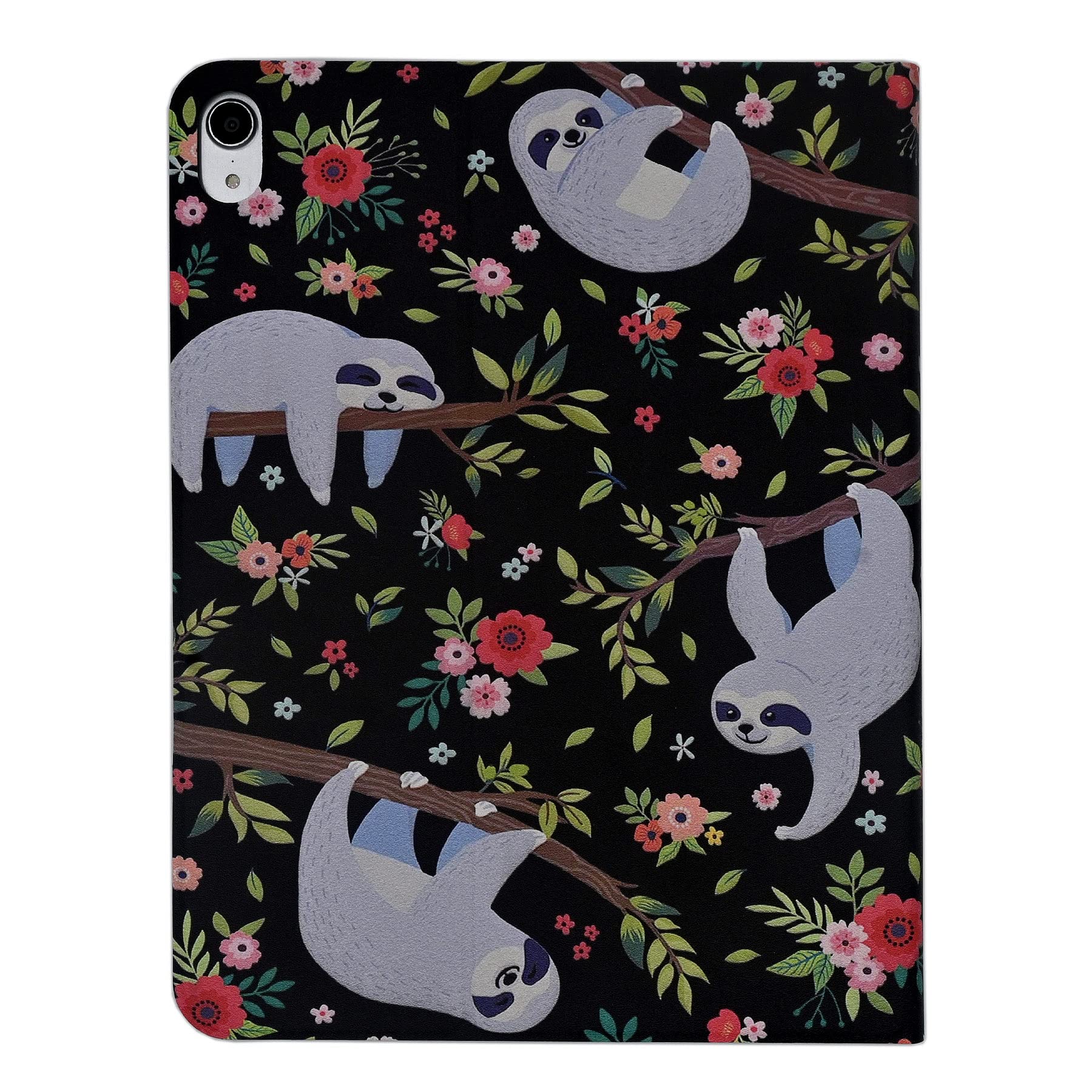 Premium Lightweight PU Leather Folio Stand Cover Case for iPad Air 11 Inch M2 (2024) & iPad Air 6th/5th/4th Gen (2024/2022/2020) - Auto Wake/Sleep Protection with Cute Sloth Design - Perfect for Work, Travel & Home Use