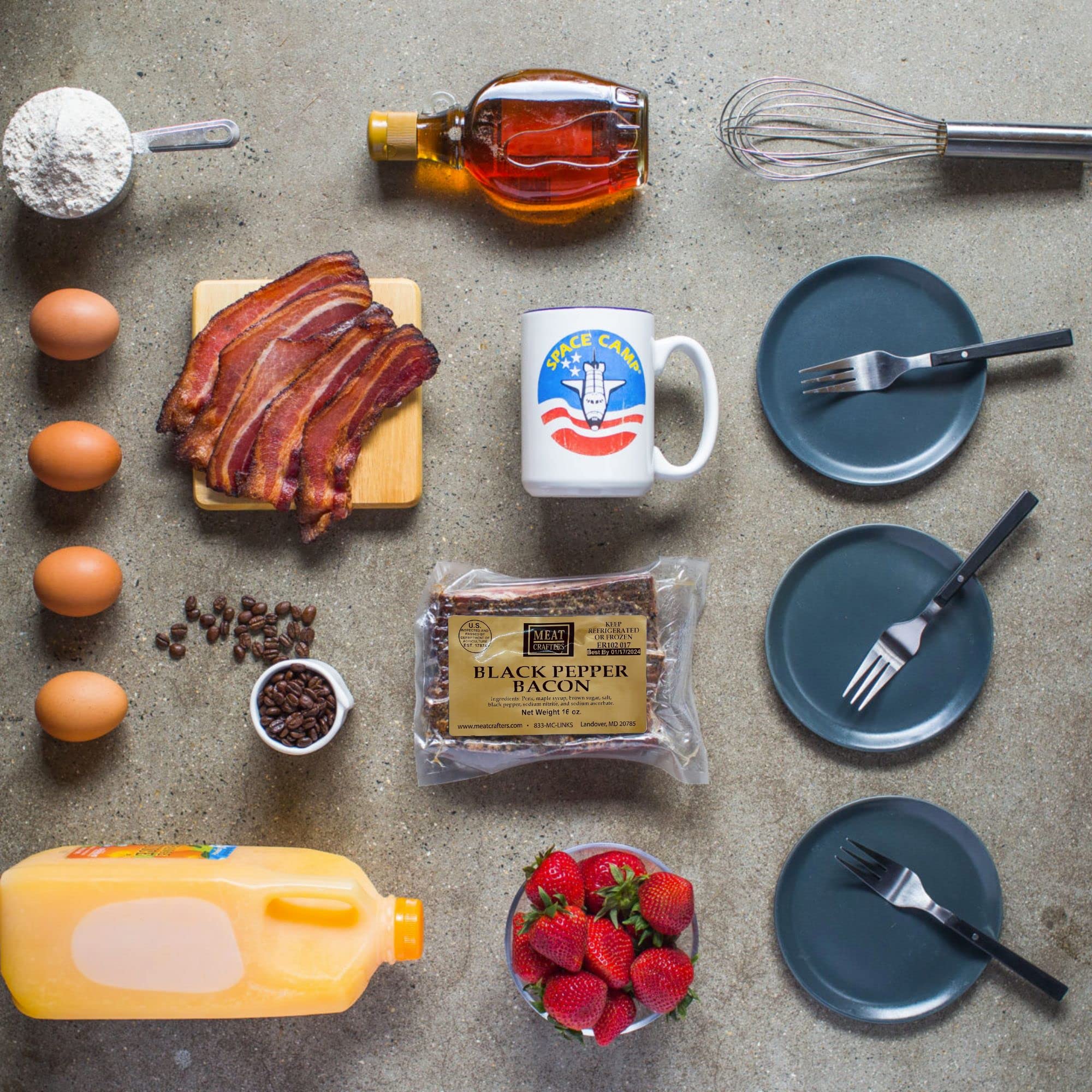 Premium Black Pepper Thick Cut Bacon - Free Range Duroc Pork Belly, Small Batch, Gluten-Free, Cured - 1lb (4 Pack) - Perfect for Breakfast Sandwiches, Salads & Charcuterie Boards