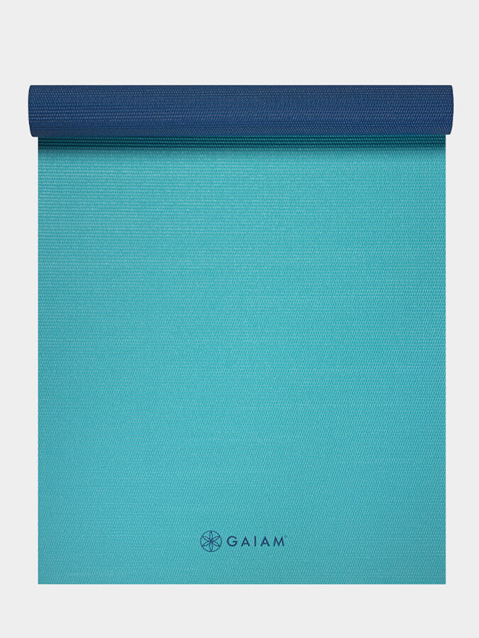 Gaiam Open Sea Reversible 2-Color Non-Slip Yoga Mat 4mm Thick for Home & Studio Workouts - Perfect for Hot Yoga, Pilates, and Meditation