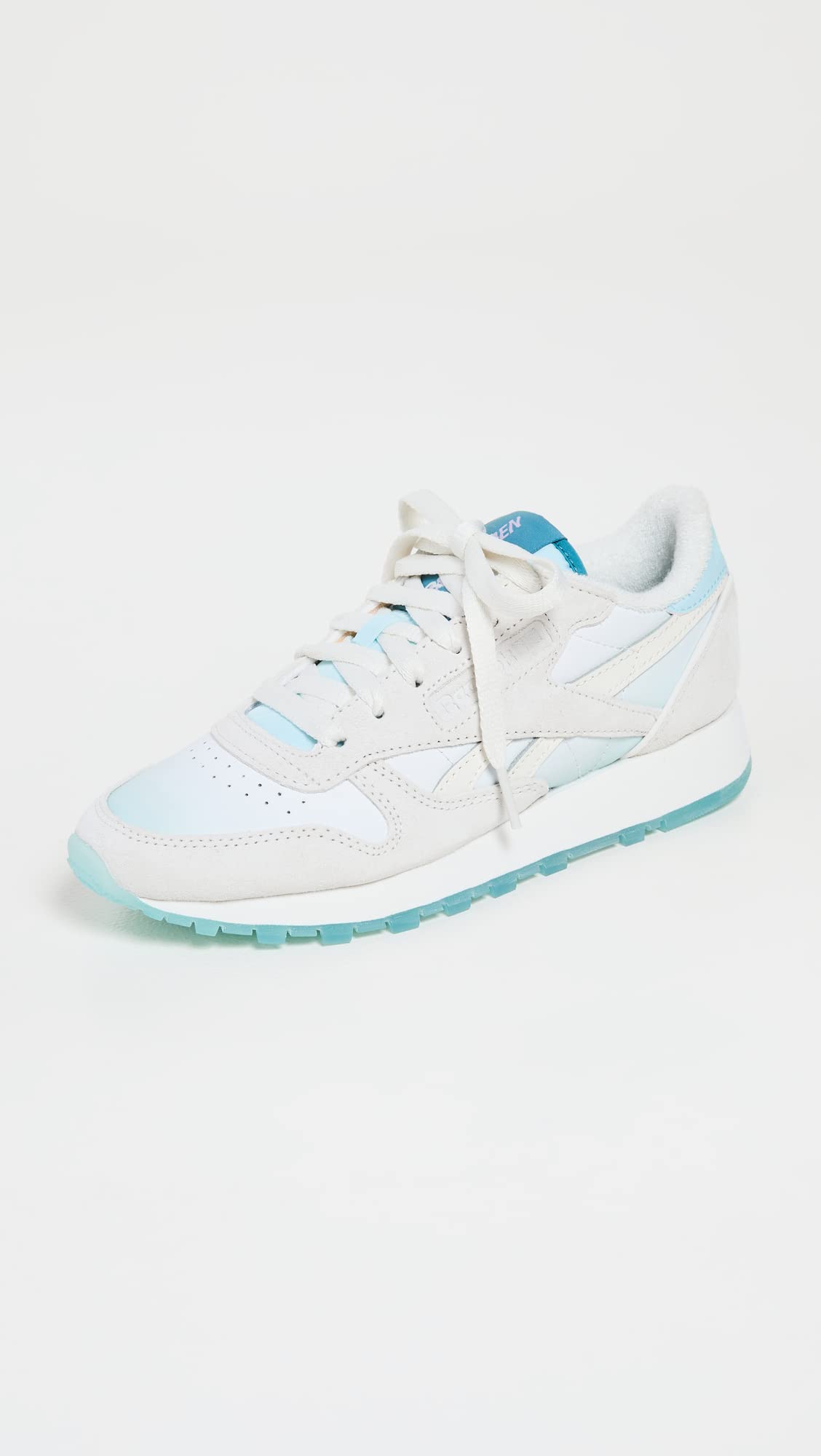 Reebok Women's x Madwomen Classic Leather Sneakers - White/Blue Retro Style for Casual Wear & Gym Training - Size 9.5 US Medium (Chalk/Chalk/Thirsty Blue) | Perfect for Running, Walking & Street Fashion