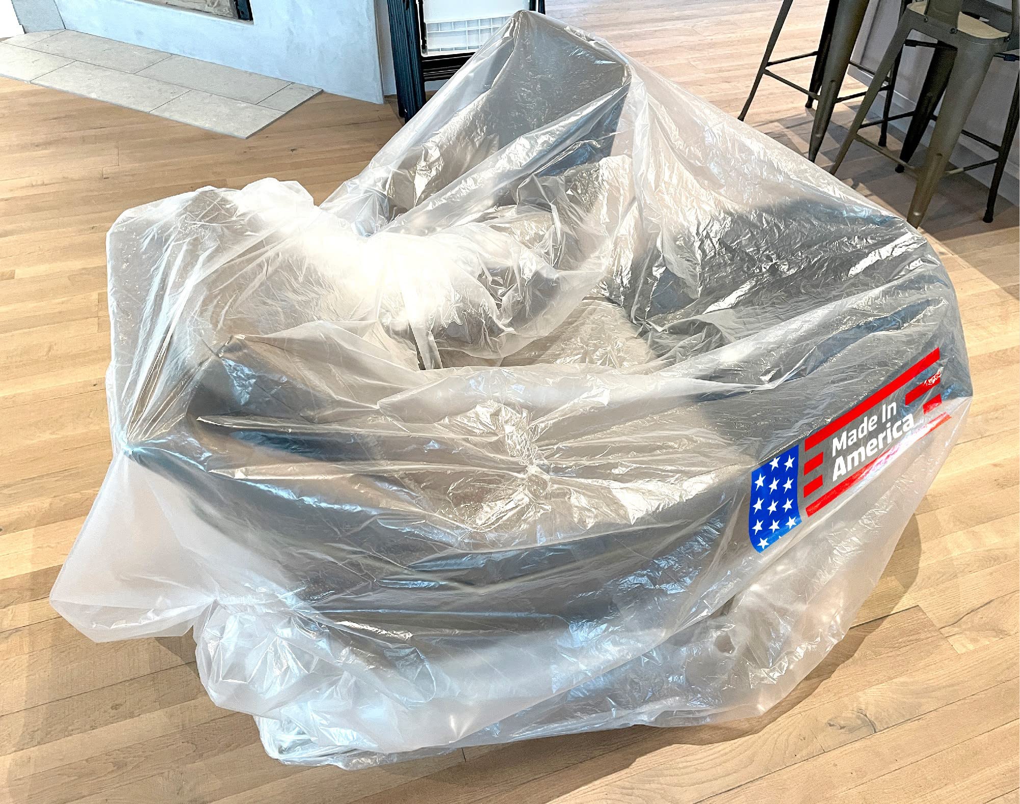Sandbaggy Heavy-Duty Plastic Furniture Covers for Moving & Storage - Waterproof, Dustproof 1.5 Mil Thick (25 Pack, Clear) | Fits Dining Chairs, Tables up to 55