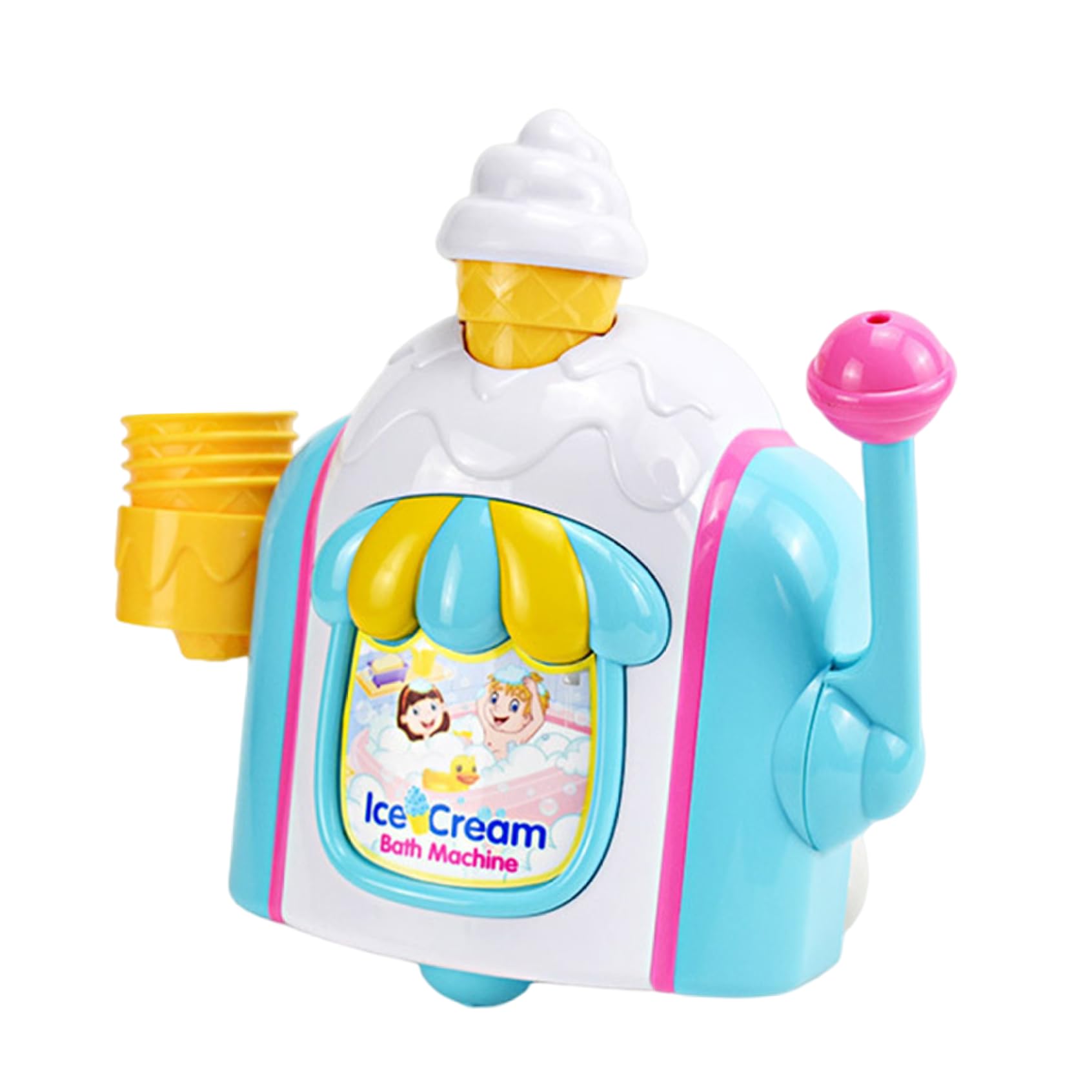 Bubble Ice Cream Bath Toy Set with 4 Cones - Fun Bath Bubble Machine for Kids - Cake-Themed Bathtime Play - Perfect for Sensory Play & Toddler Bath Time Fun