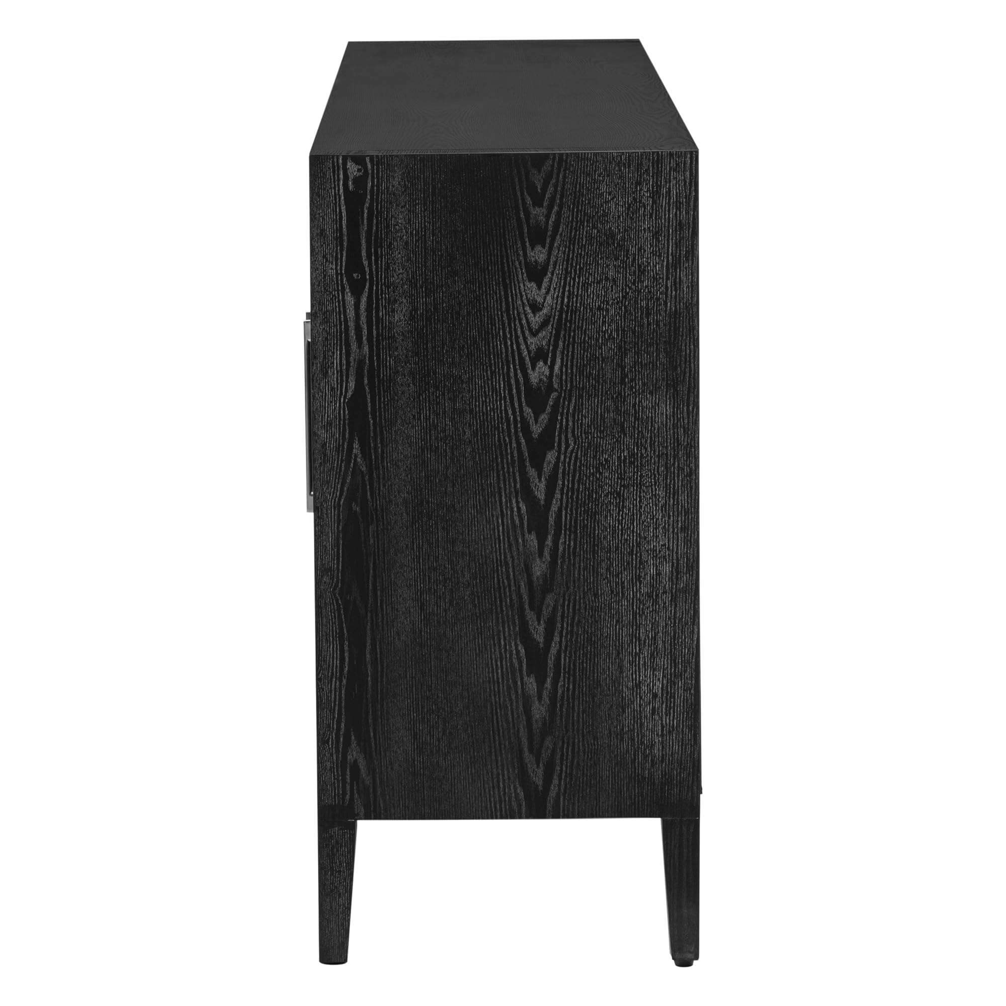 Merax Black Wood Sideboard Buffet Cabinet with Storage & 3 Tempered Glass Doors, Adjustable Shelves - Perfect for Living Room, Dining Room & Kitchen Storage Furniture