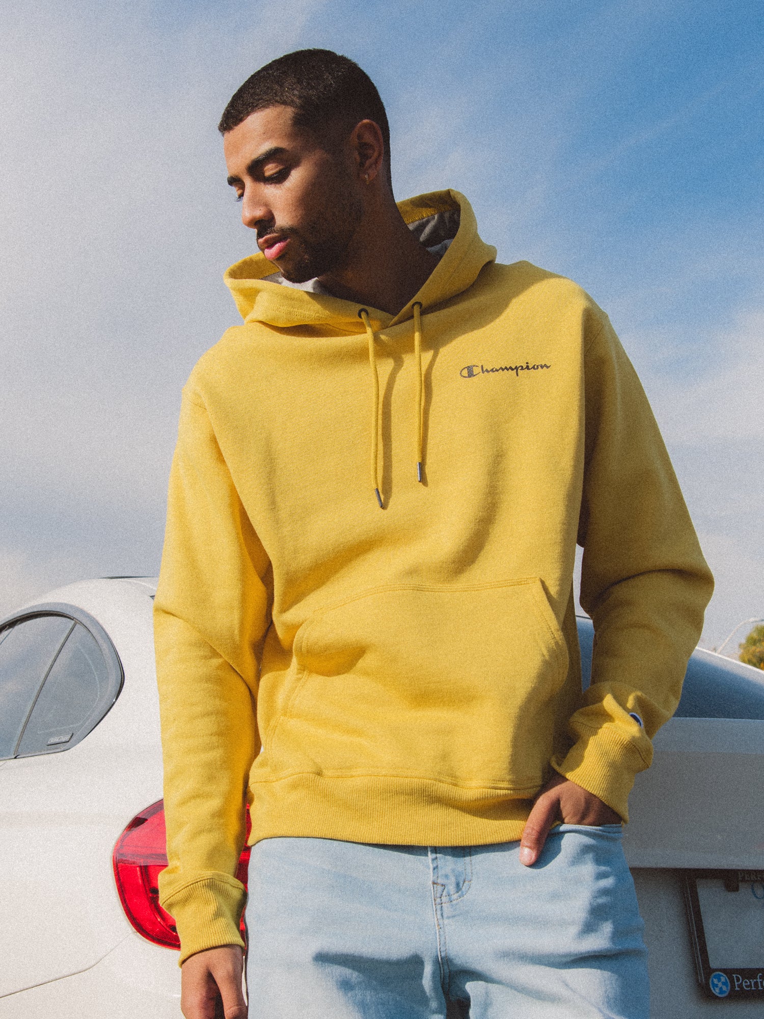 Champion Powerblend Script Hoodie - Soft & Comfortable Pullover Sweatshirt for Men & Women - Perfect for Gym, Running & Casual Wear