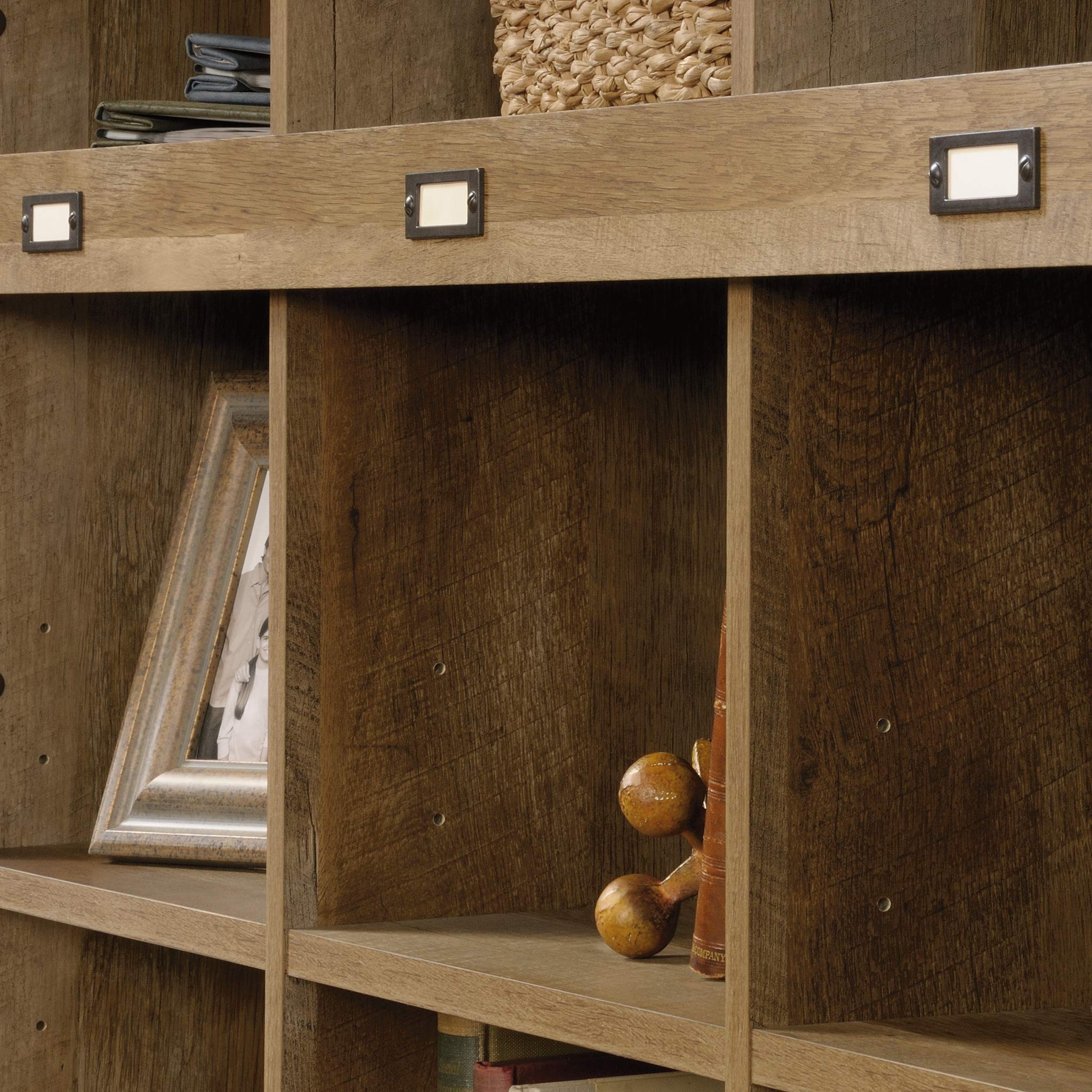 Sauder Adept Storage Credenza - Multi-Purpose Organizer with Craftsman Oak Finish for Home Office, Living Room & Bedroom Storage Solutions