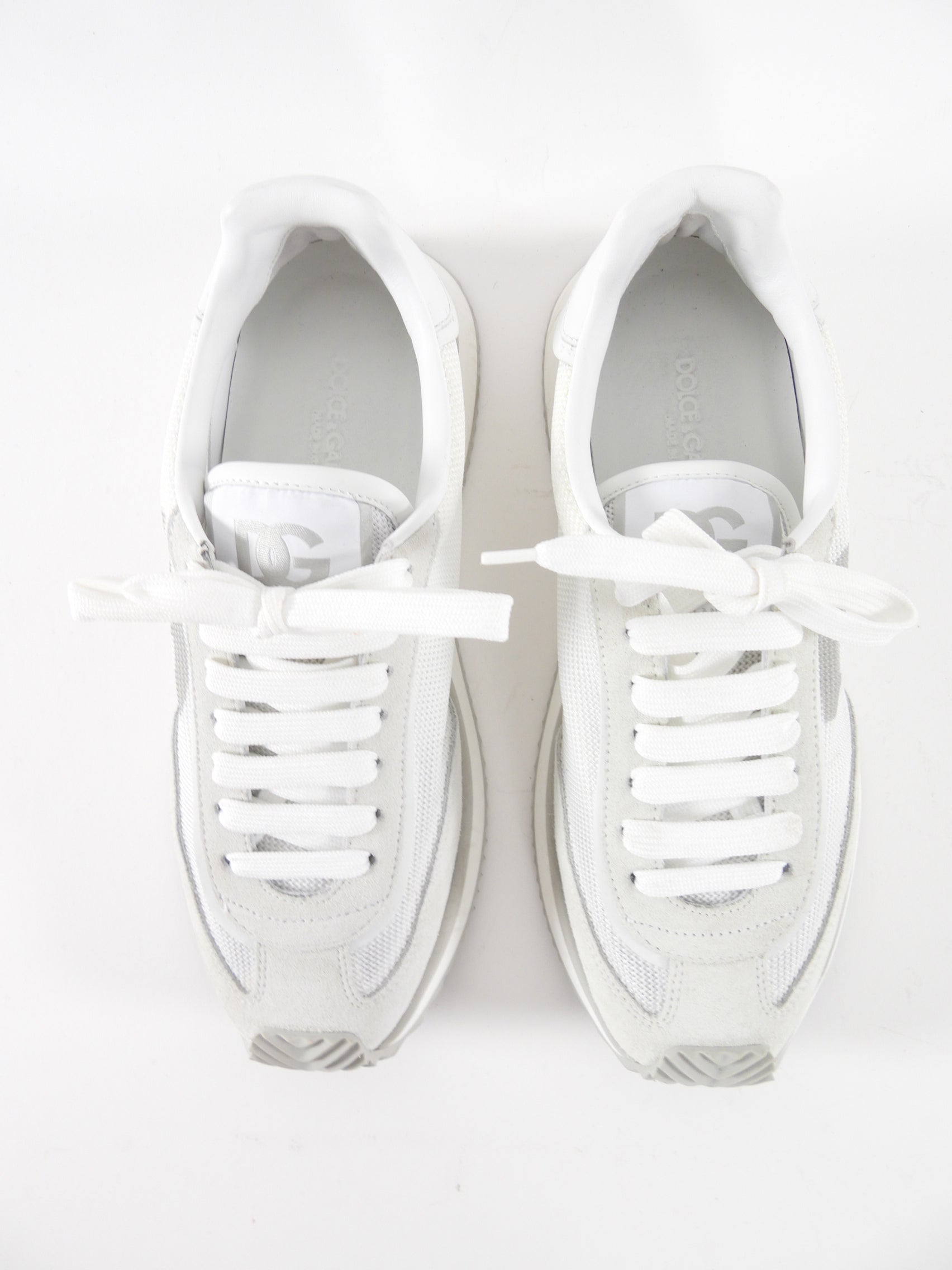 Dolce & Gabbana White Logo Mesh Sneakers for Women - Size 39 | Breathable Casual Fashion Shoes for Everyday Wear & Street Style Outfits