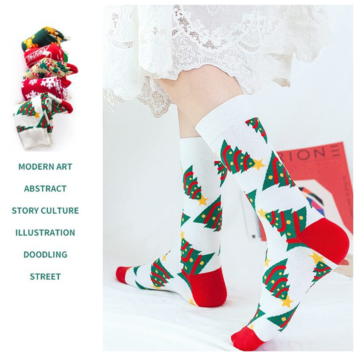 GuaziV Women's Colorful Cute Crew Socks - Soft Cotton Funny Novelty Socks for Women - Perfect Gift for Her, Casual Wear, Office, Gym & Everyday Comfort