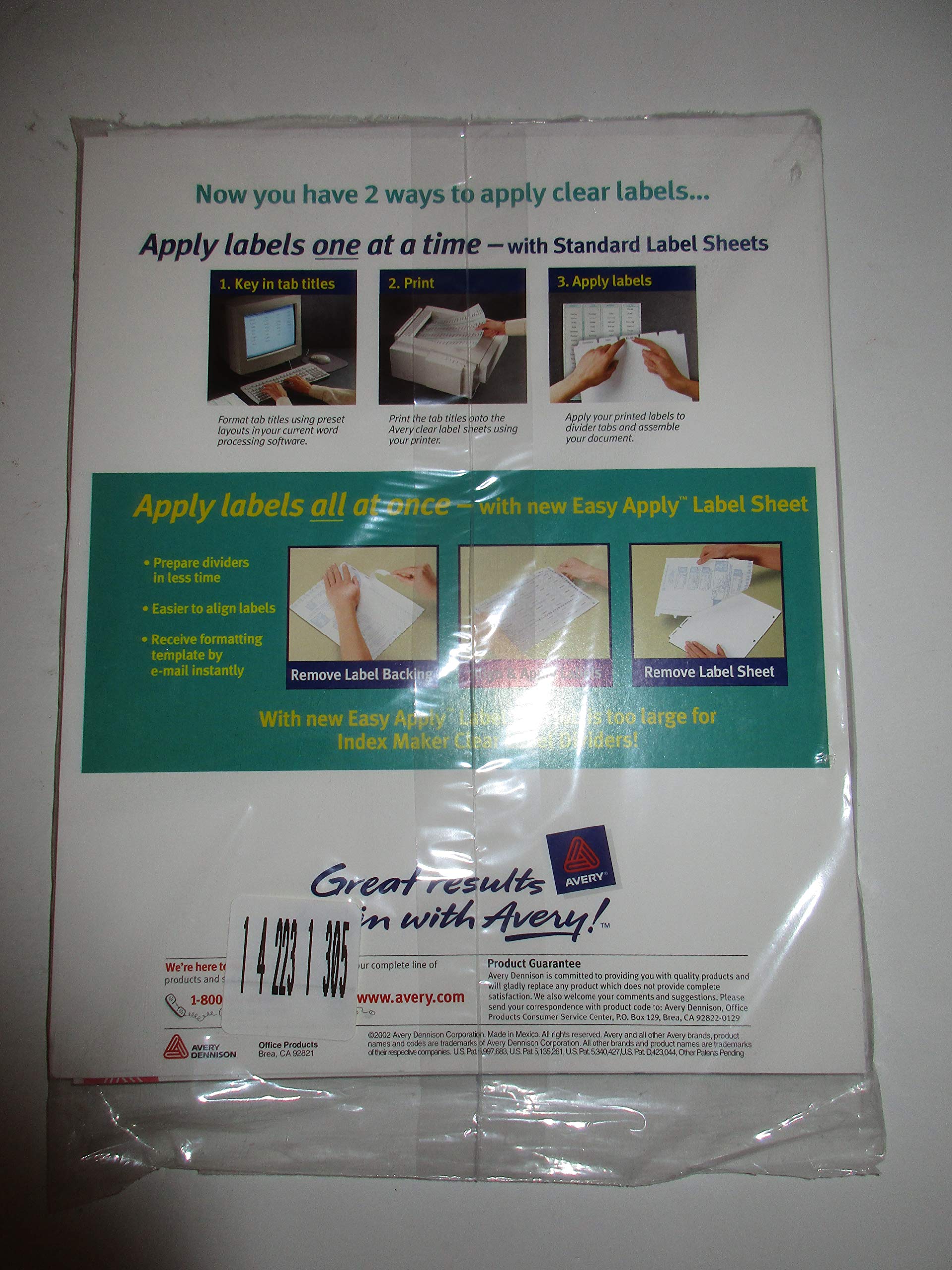 8-Tab White Laser Index Maker Set of 5 - Unpunched Dividers for Office, School, and Filing Organization