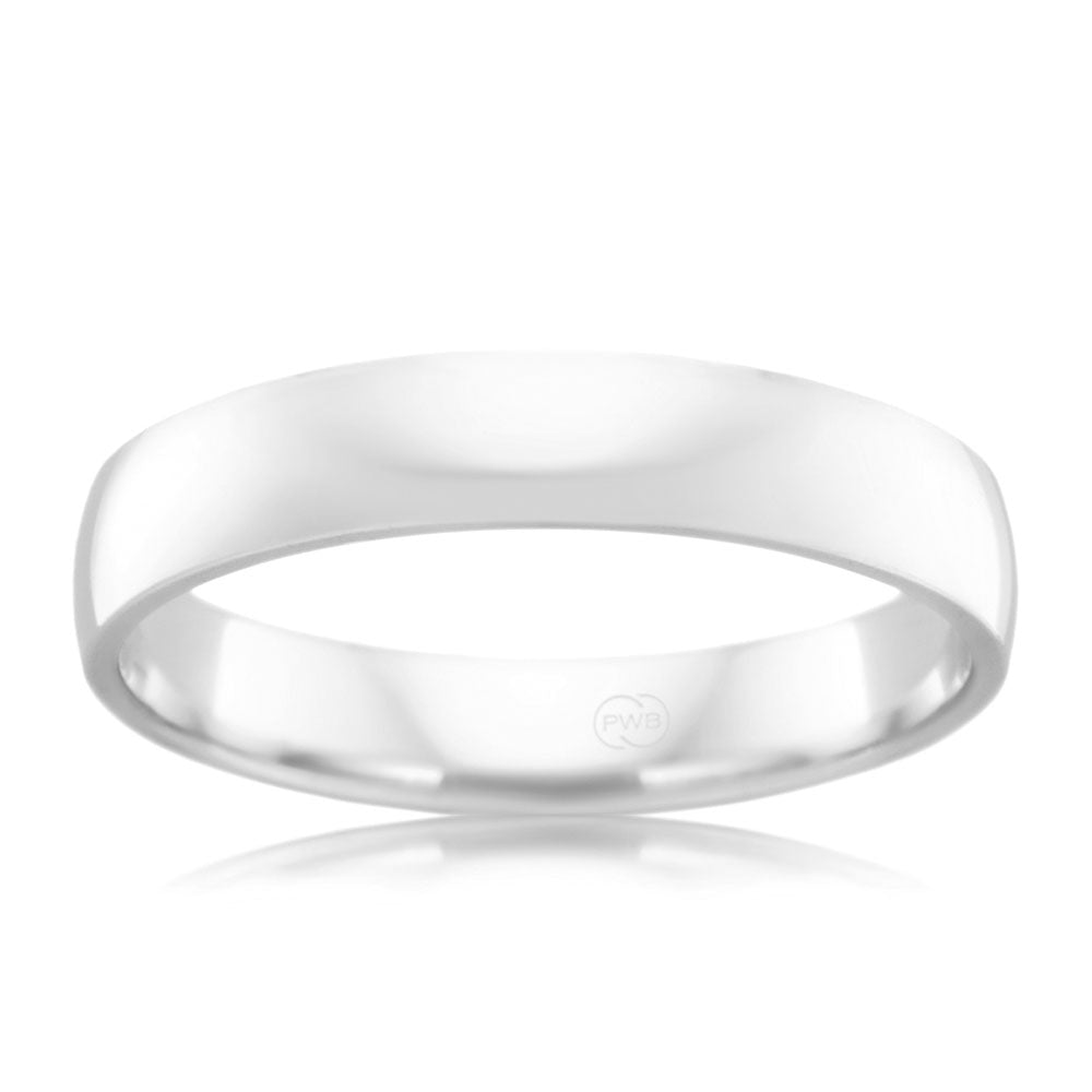 9ct White Gold 4mm Crescent Moon Ring - Size W - Perfect for Everyday Wear, Gifts & Special Occasions