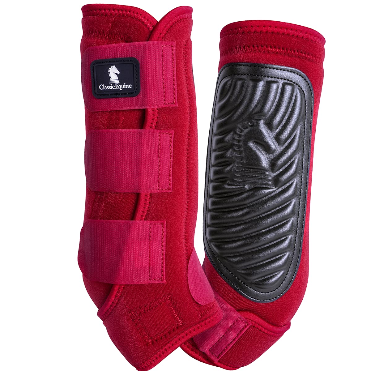 Classic Equine ClassicFit Crimson Red Horse Leg Boots - Large Size for Hind Legs | Durable Protection for Training, Jumping & Riding