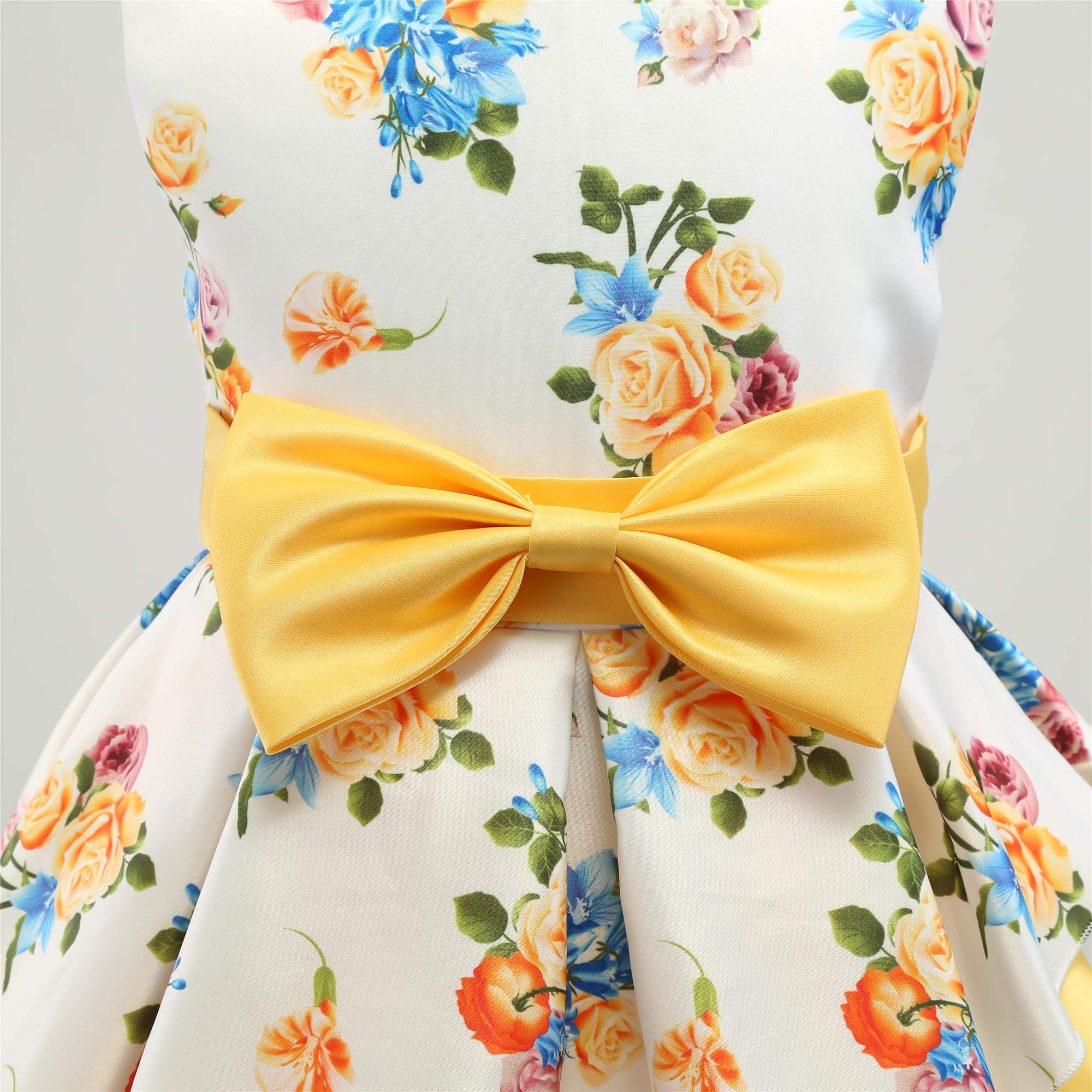 AIMJCHLD Girls Flower Dress for Ages 2-9 Years | Formal Party Dresses for Special Occasions | Birthday, Wedding & Holiday Outfits