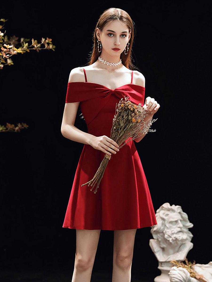 Elegant Burgundy A-Line Short Prom Dress for Homecoming - Perfect for Dances, Parties & Special Occasions