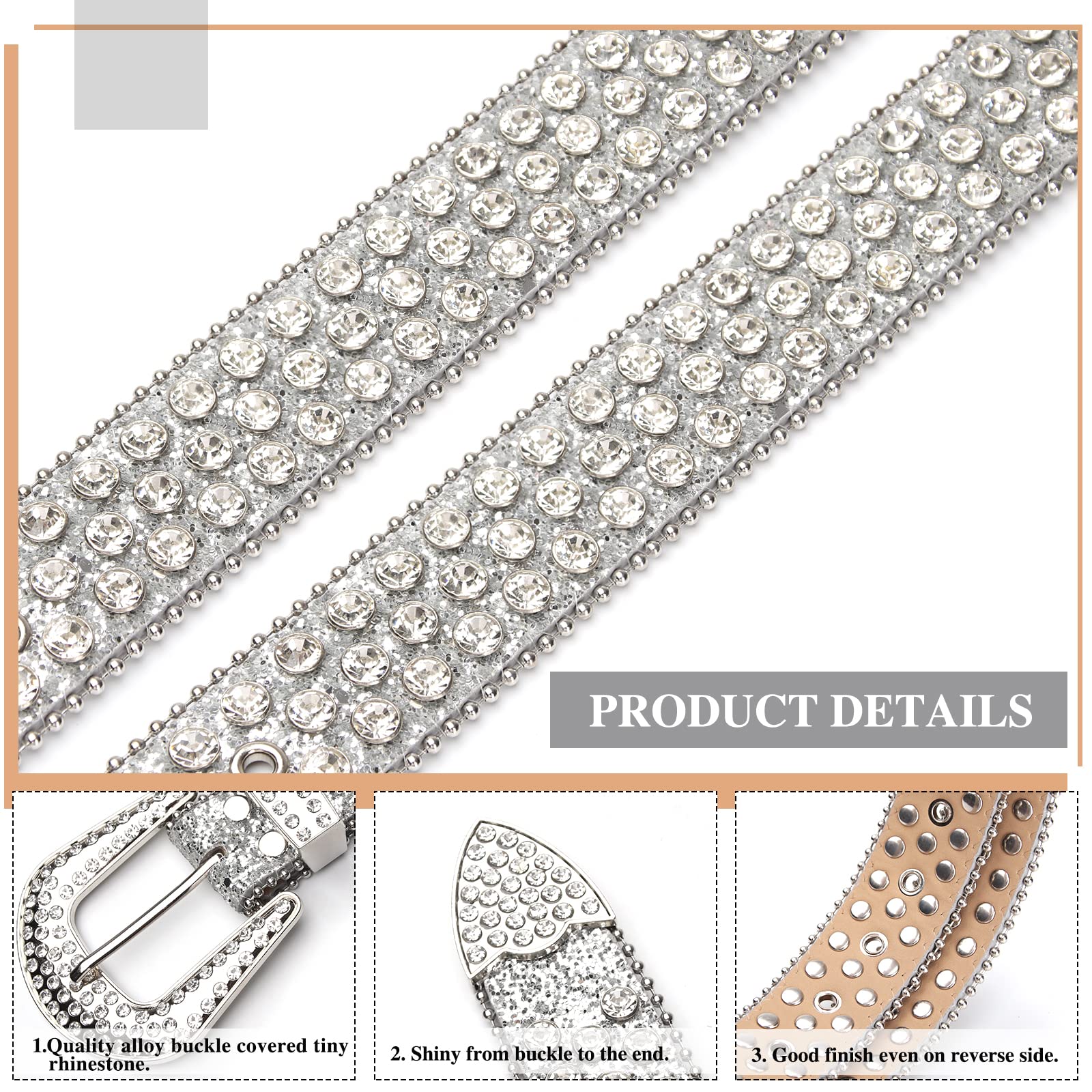 UnFader Rhinestone Western Belts for Women & Men – Bling Cowgirl Designer Diamond Studded Belts for Jeans – Perfect for Country Concerts, Rodeos & Western Fashion