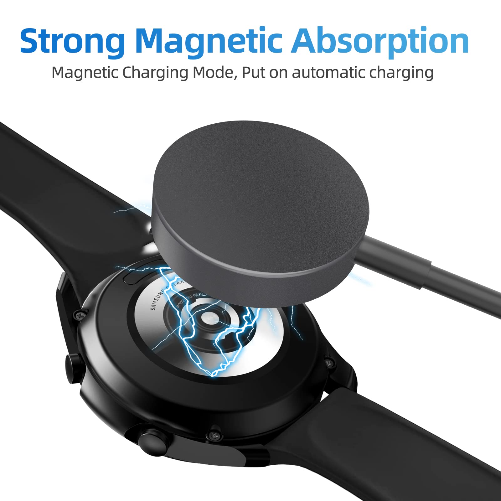 Fast Charging USB-C Galaxy Watch 7/6/5 Charger Dock - Compatible with Samsung Galaxy Watch 7 Ultra/6 Classic/5 Pro - Aluminum Case Replacement Charger (3.3ft/1m Cable) - Perfect for Home, Office & Travel Charging