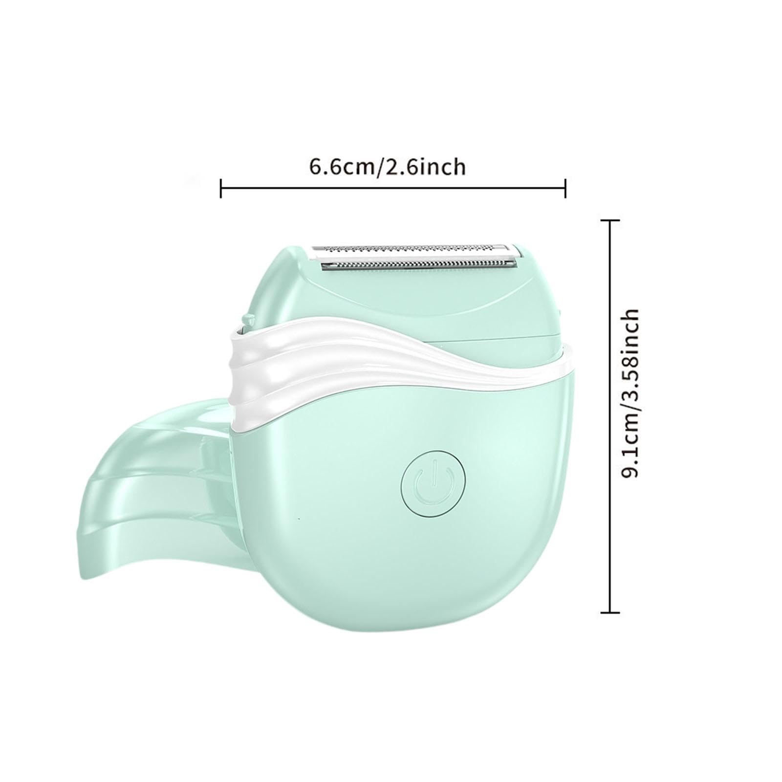 Electric Shaver for Women - Portable Bikini Trimmer & Body Groomer for Arms, Armpits, Legs - Compact Travel Razor with Green Design - Perfect for Home Use, Travel & Personal Grooming